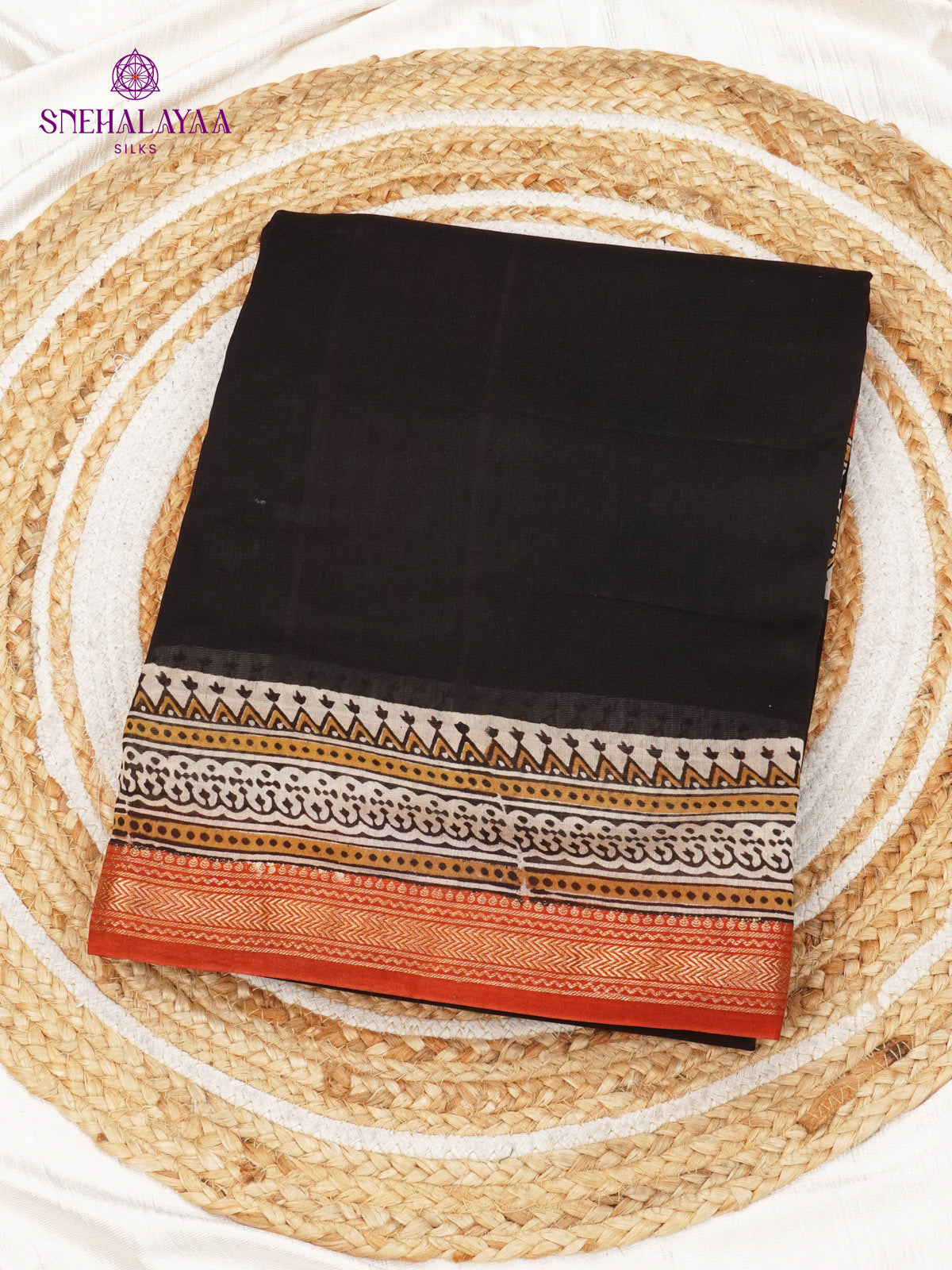 Black Chanderi Saree