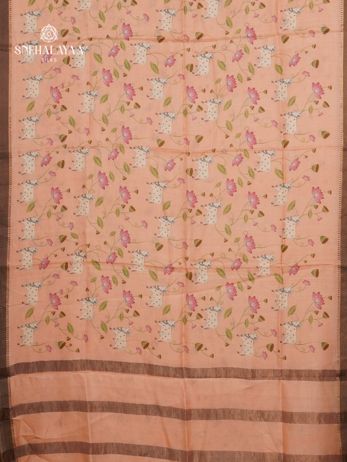 Beige Tussar Saree