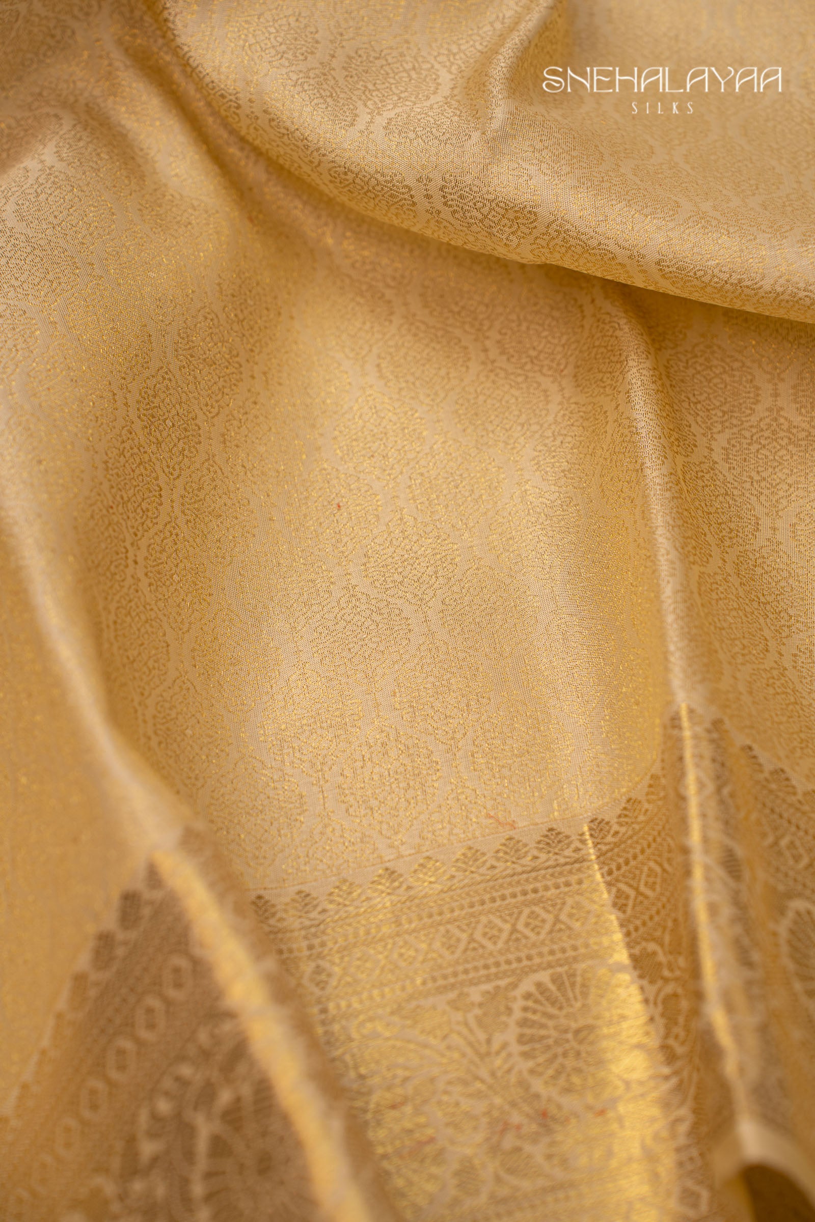 Cream Kancheevaram Silk Saree