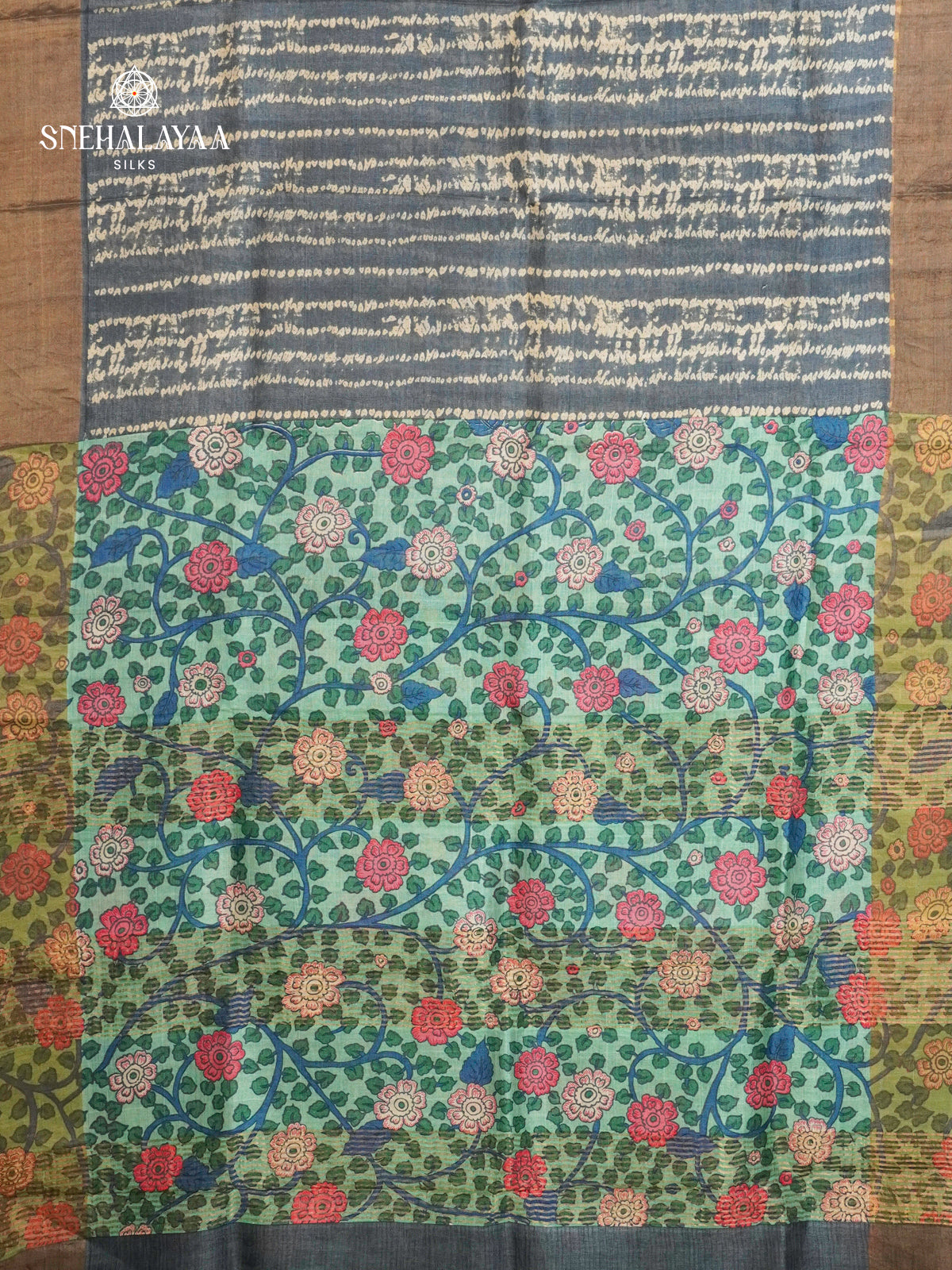 Sea Green Tussar Saree