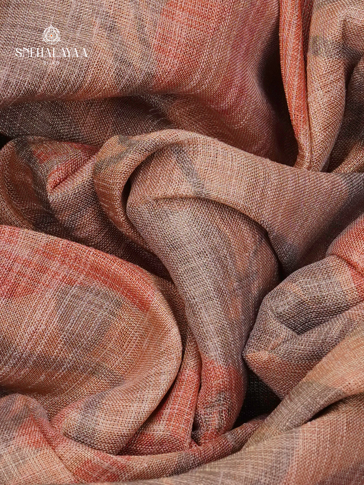 Peach Linen Tissue Saree