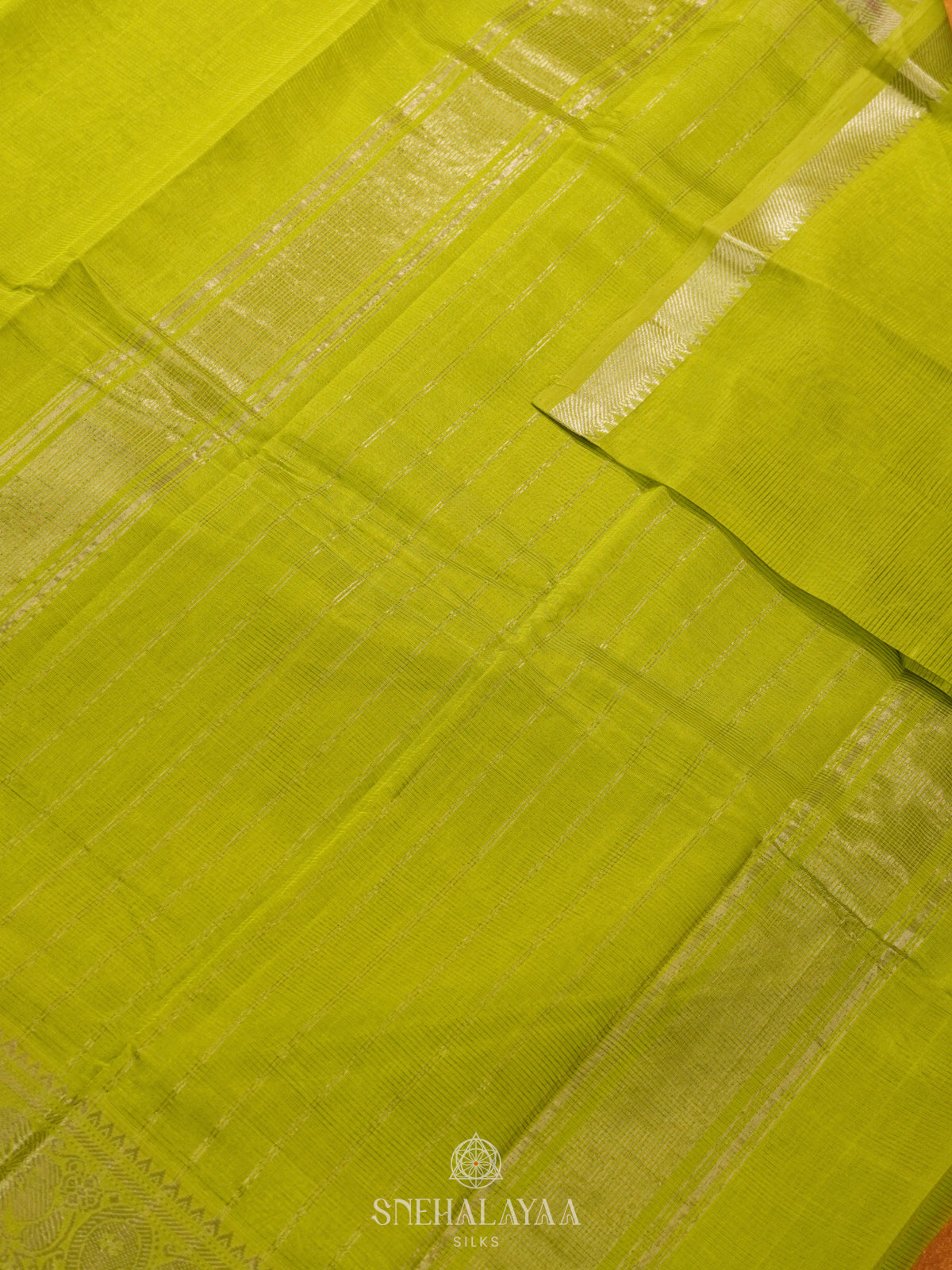 Green Mangalagiri Silk Cotton Saree
