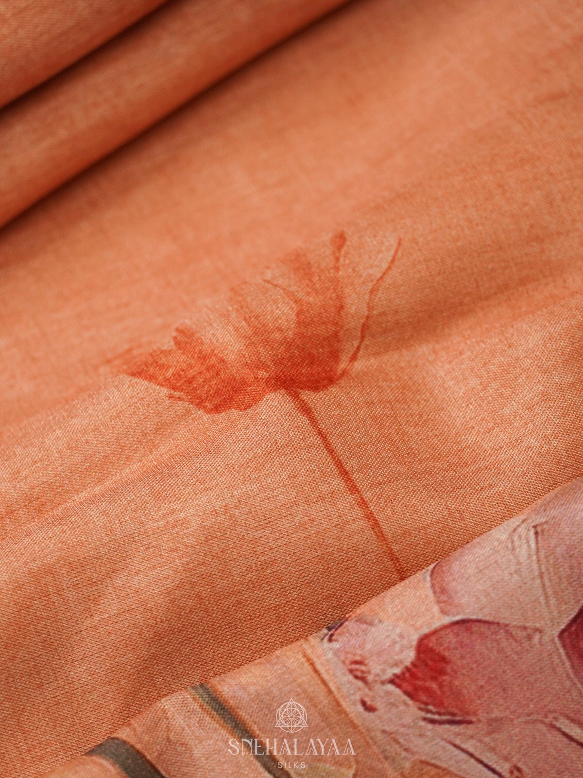 Peach Tussar Saree