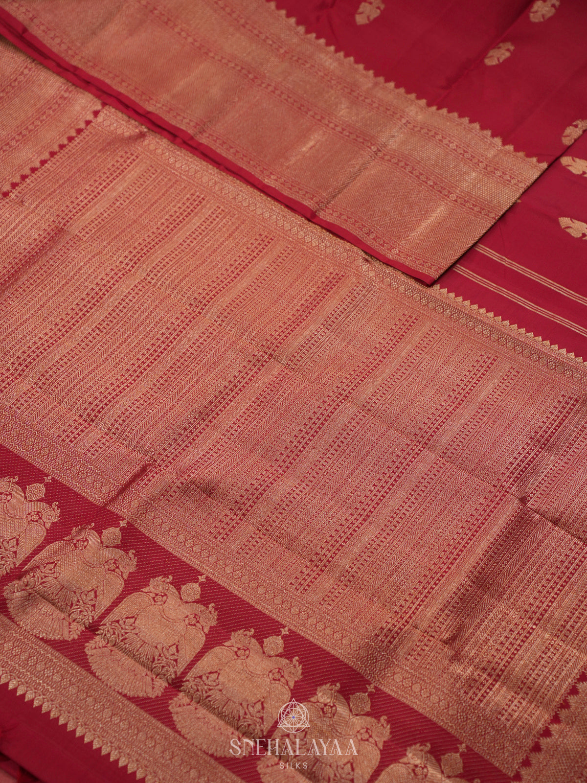 Wine Red Kanjivaram Silk Saree