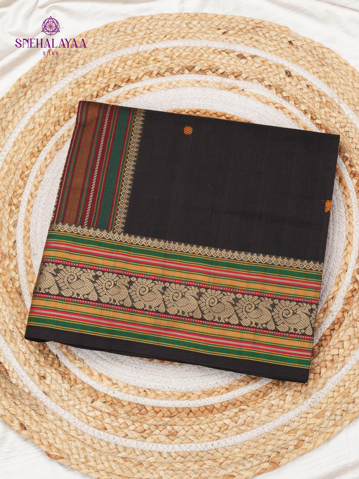 Black Venkatagiri Cotton Saree