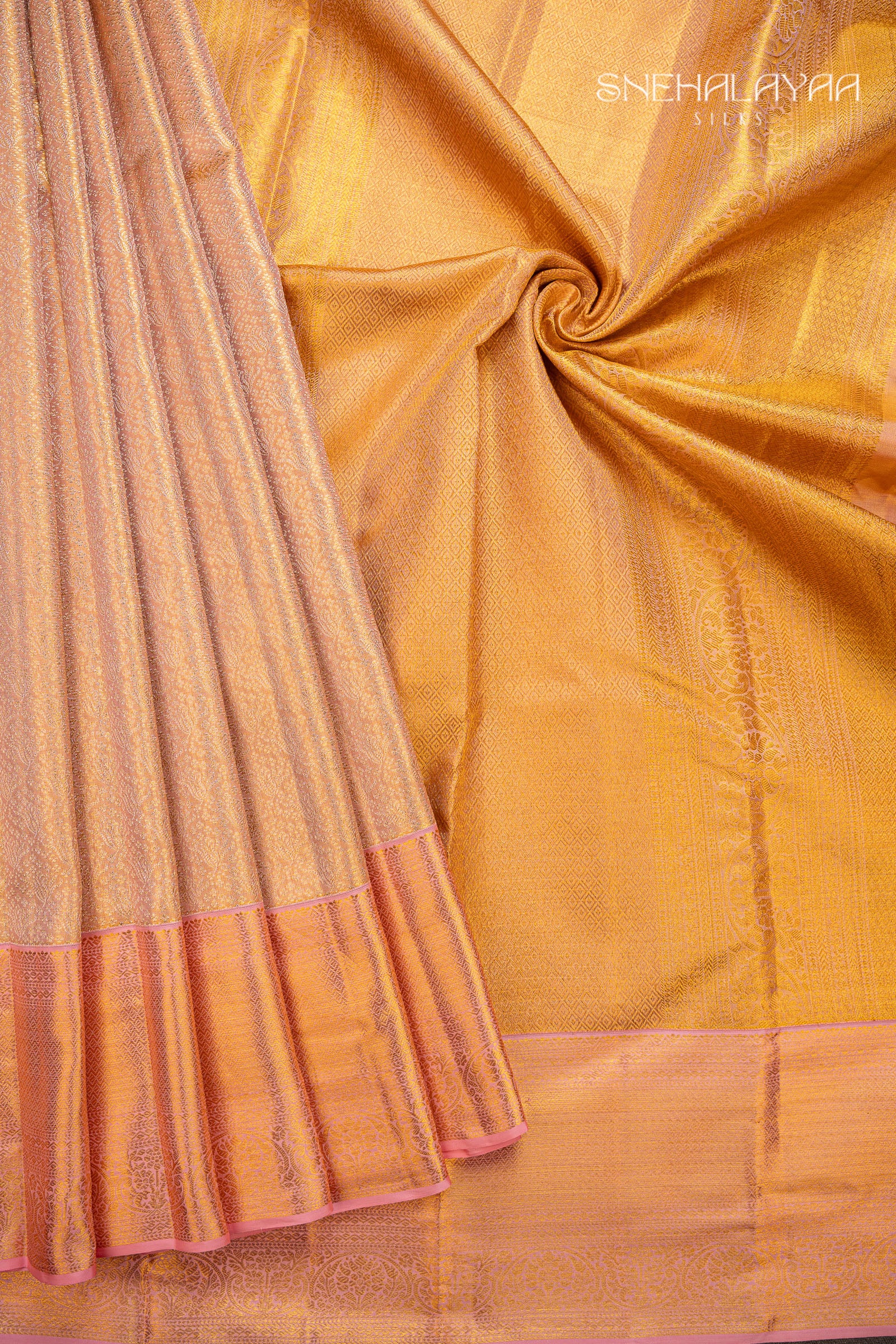 Gold Kancheevaram Silk Saree