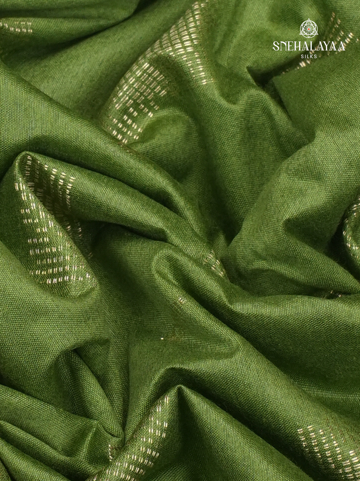Olive Green Bamboo Silk Saree