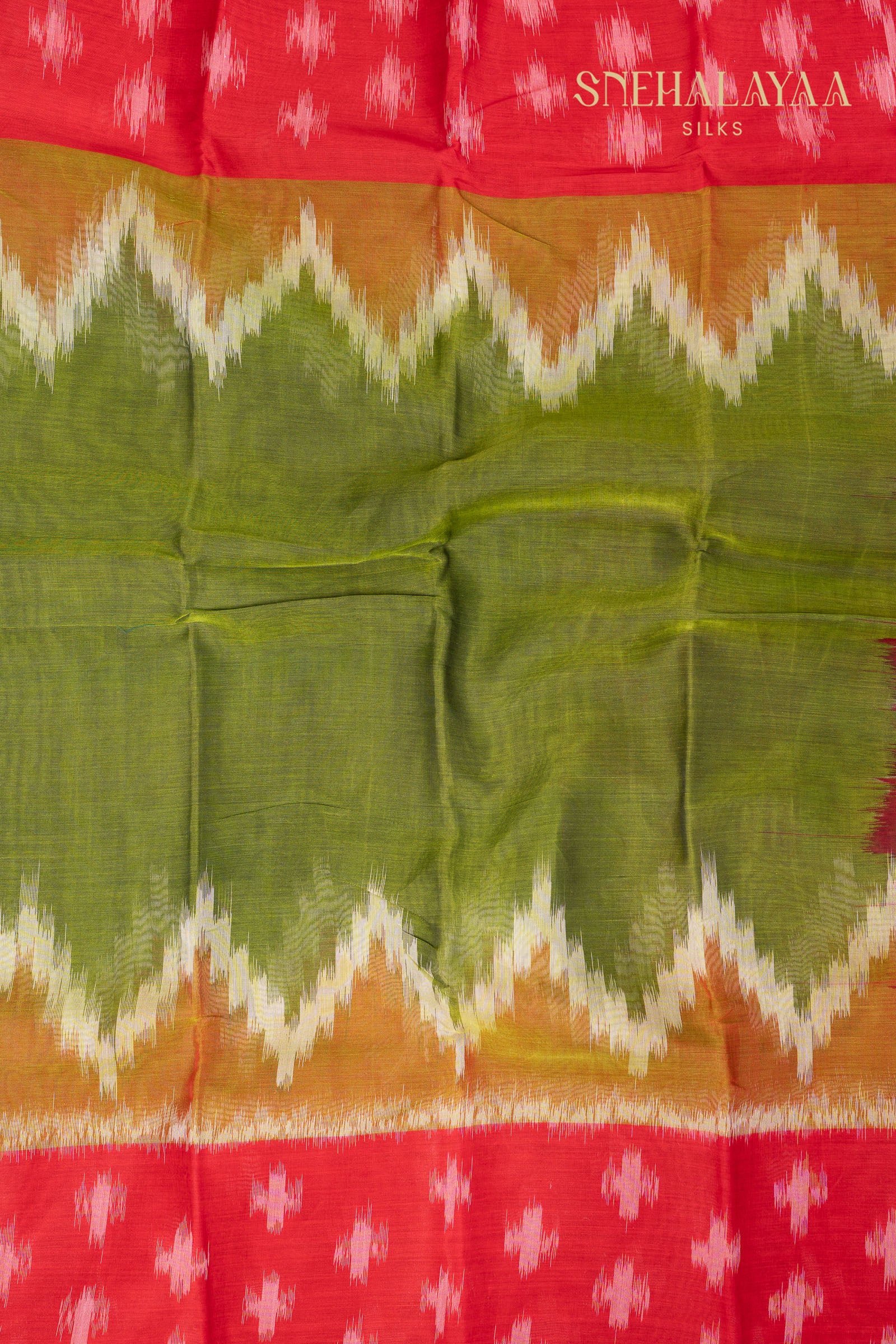 Pear Green Bengal Cotton Saree