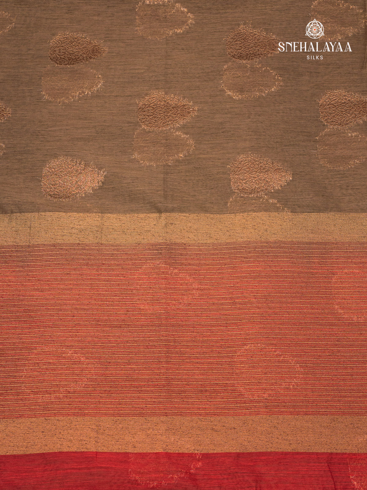 Brown Banaras Jute Saree