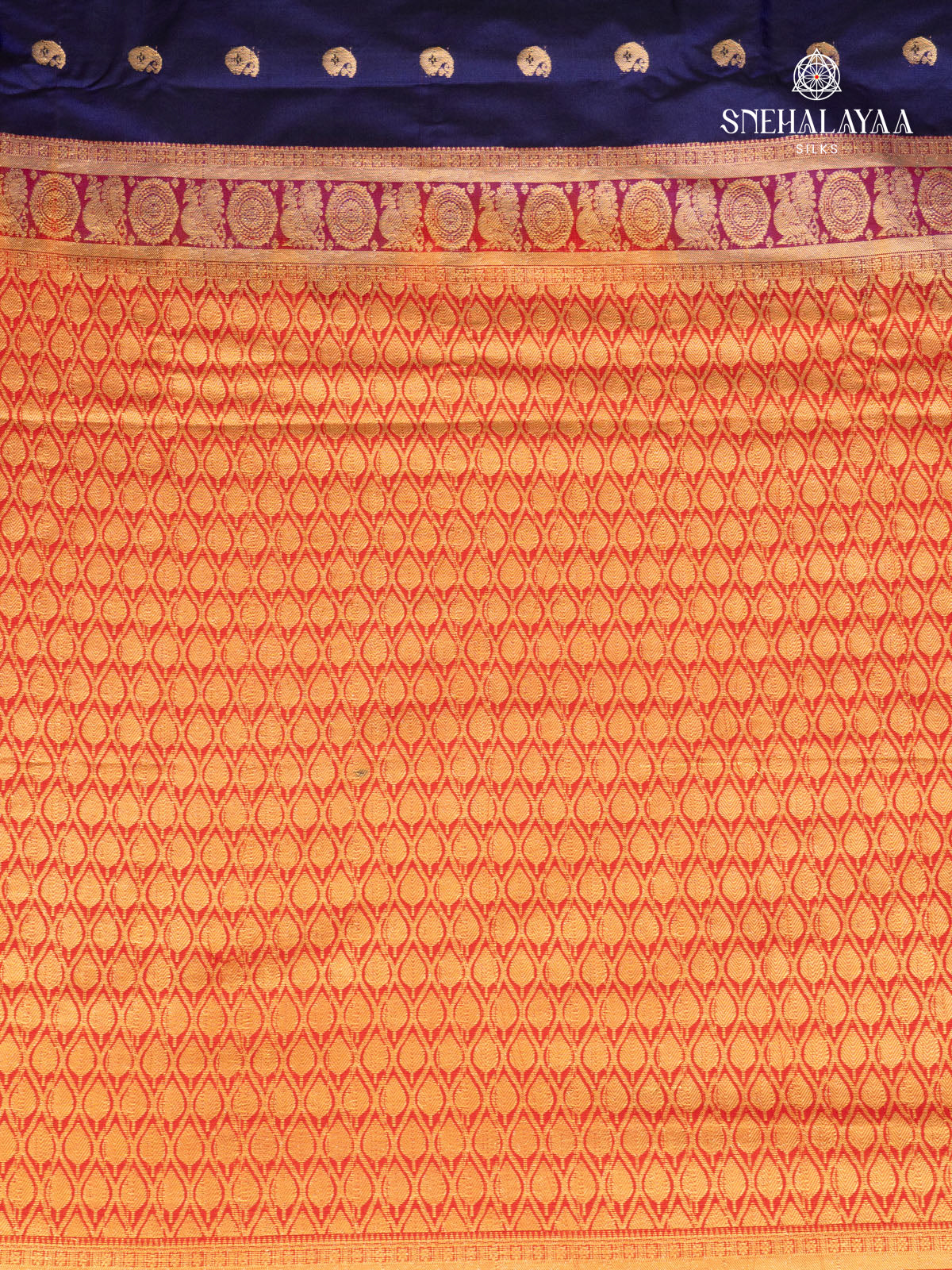 Navy Blue Gadwal Silk Saree