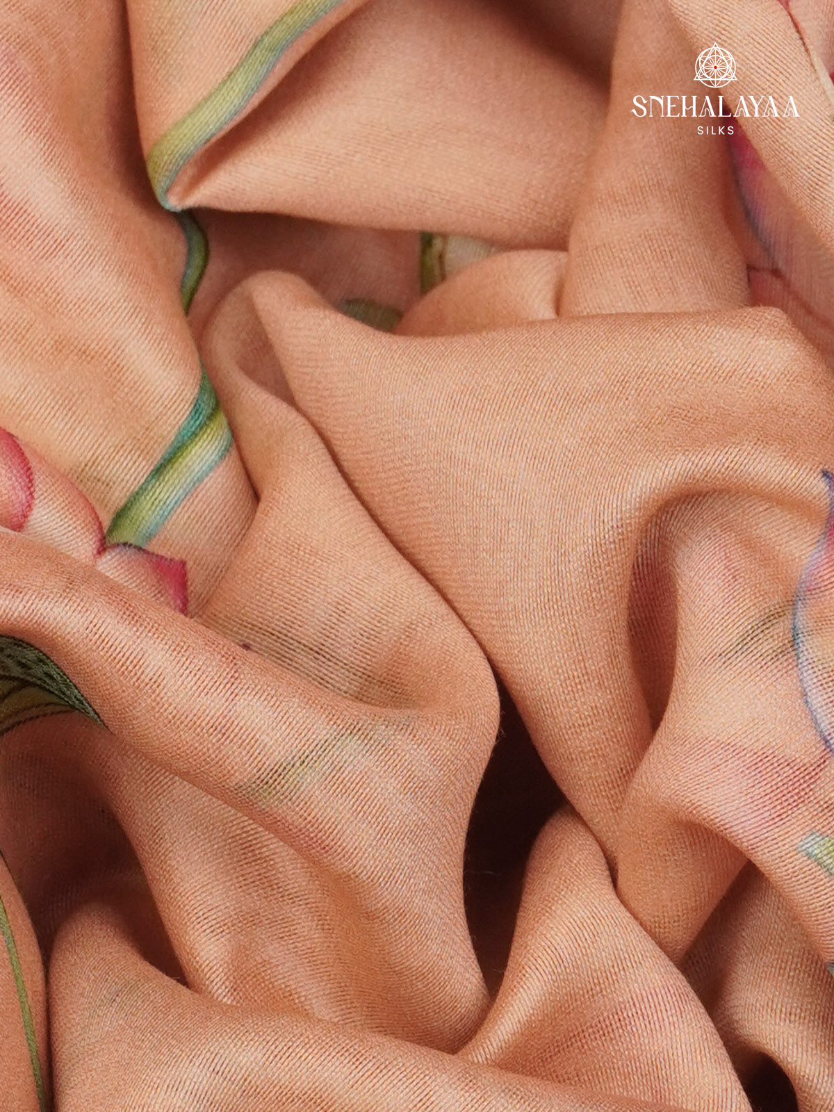 Peach Chanderi Saree