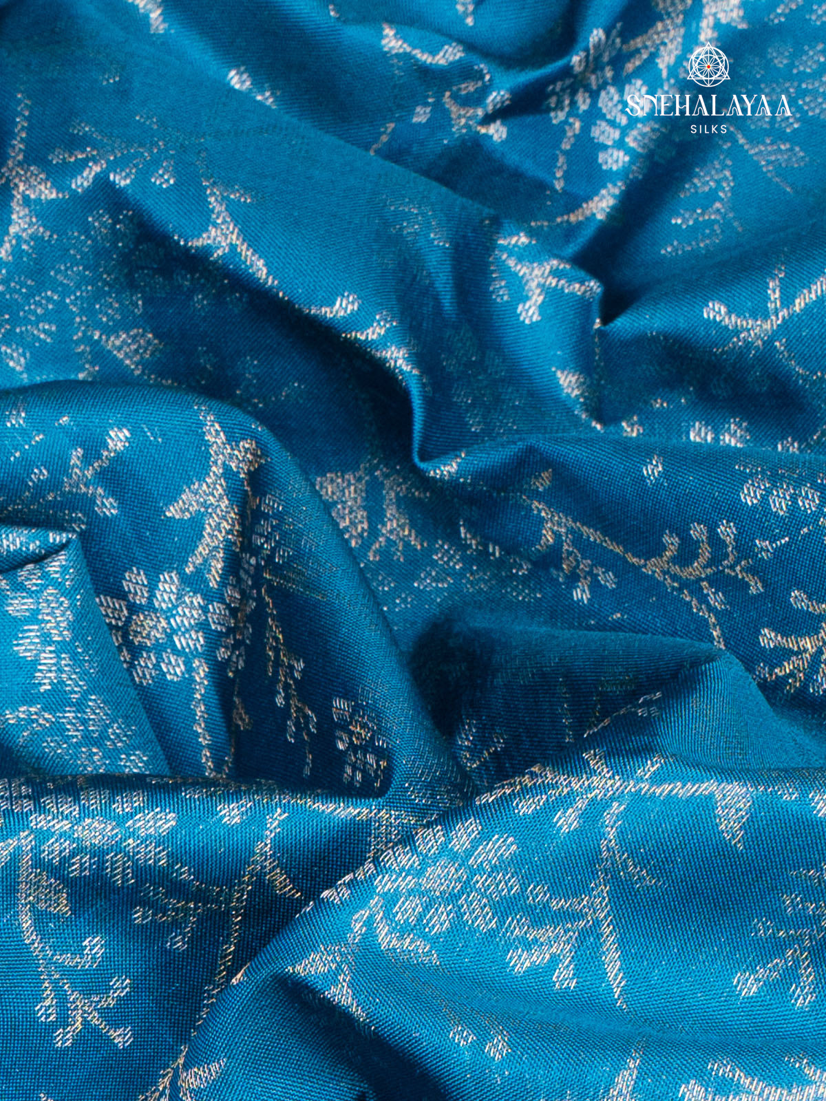 Aqua Blue Kanjivaram Silk Saree