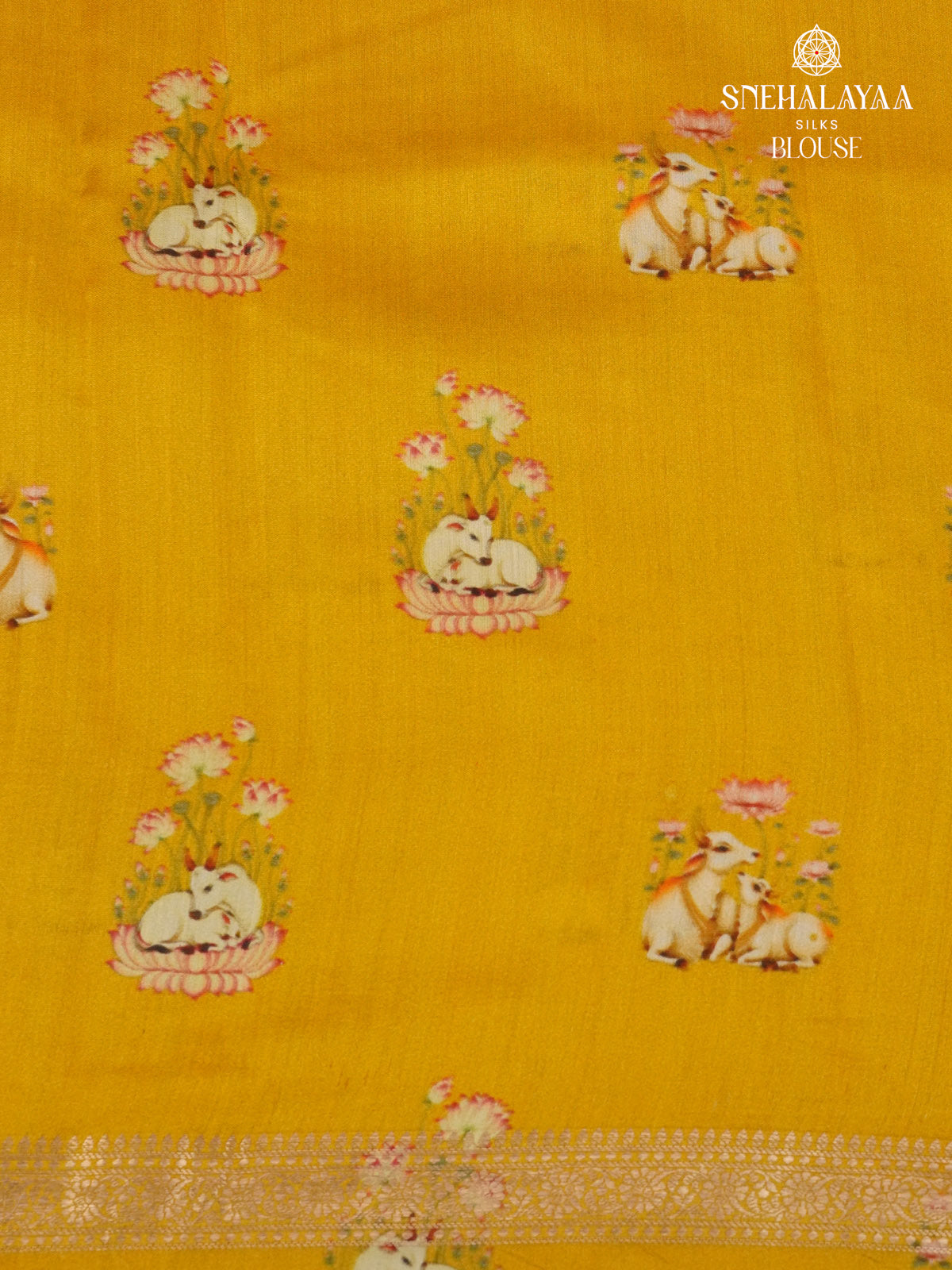 Yellow Chiniya Silk Saree