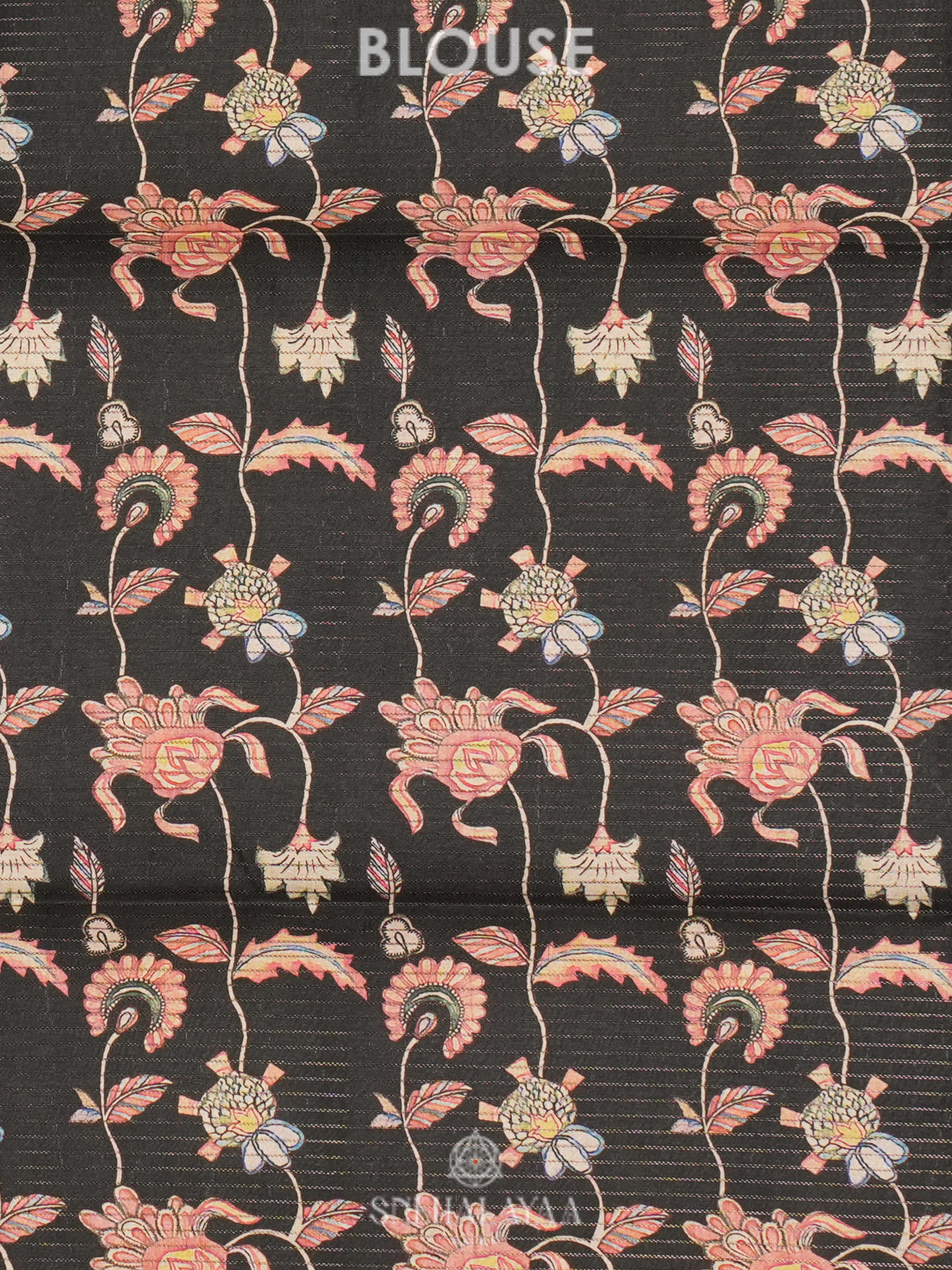 Black Tussar Saree with Floral Prints
