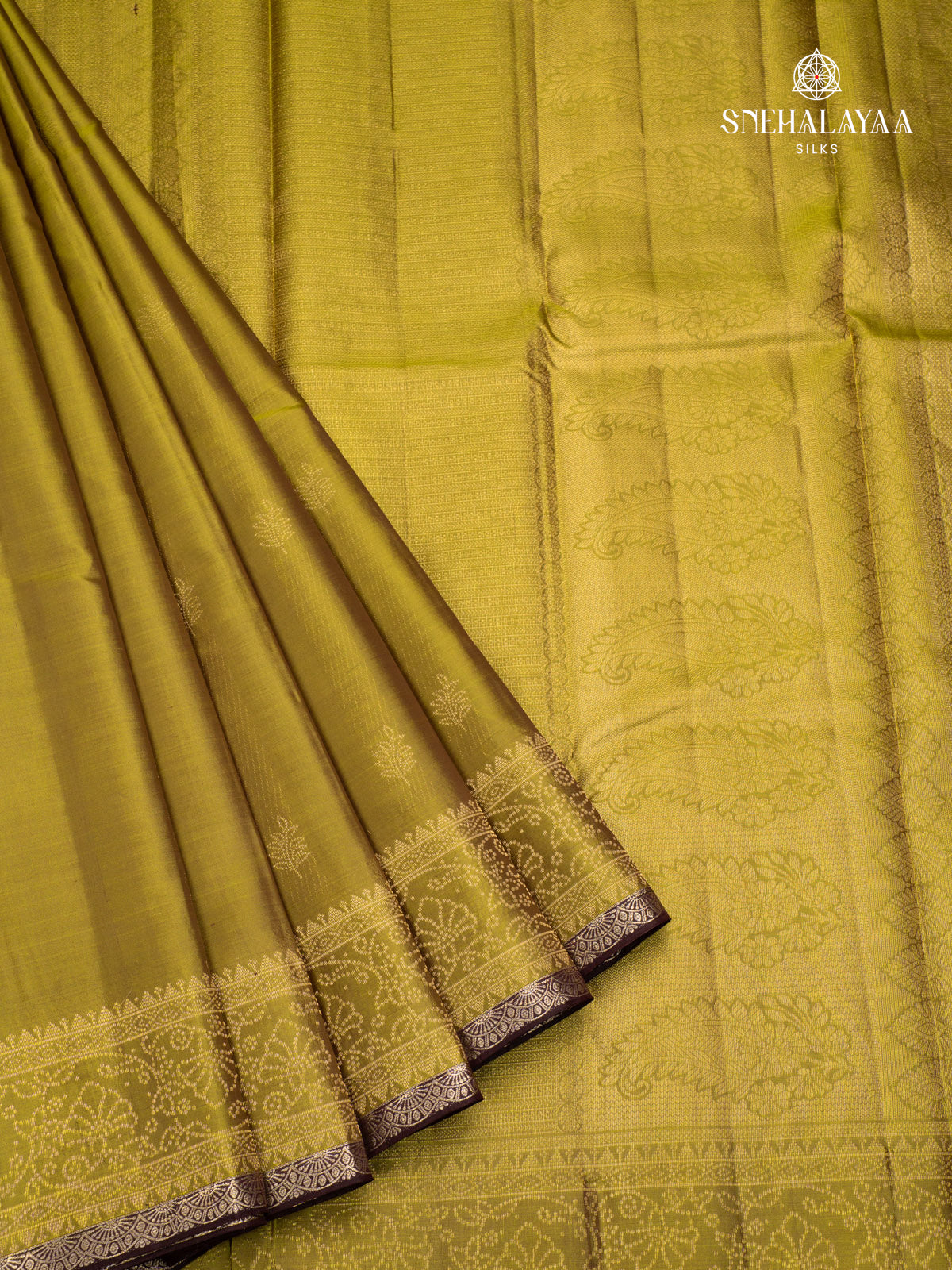 Chartreuse Green Kanjivaram Silk Saree