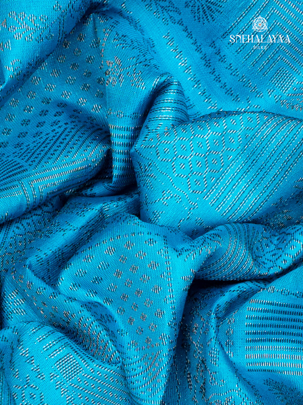Cyan Blue Kanjivaram Silk Saree
