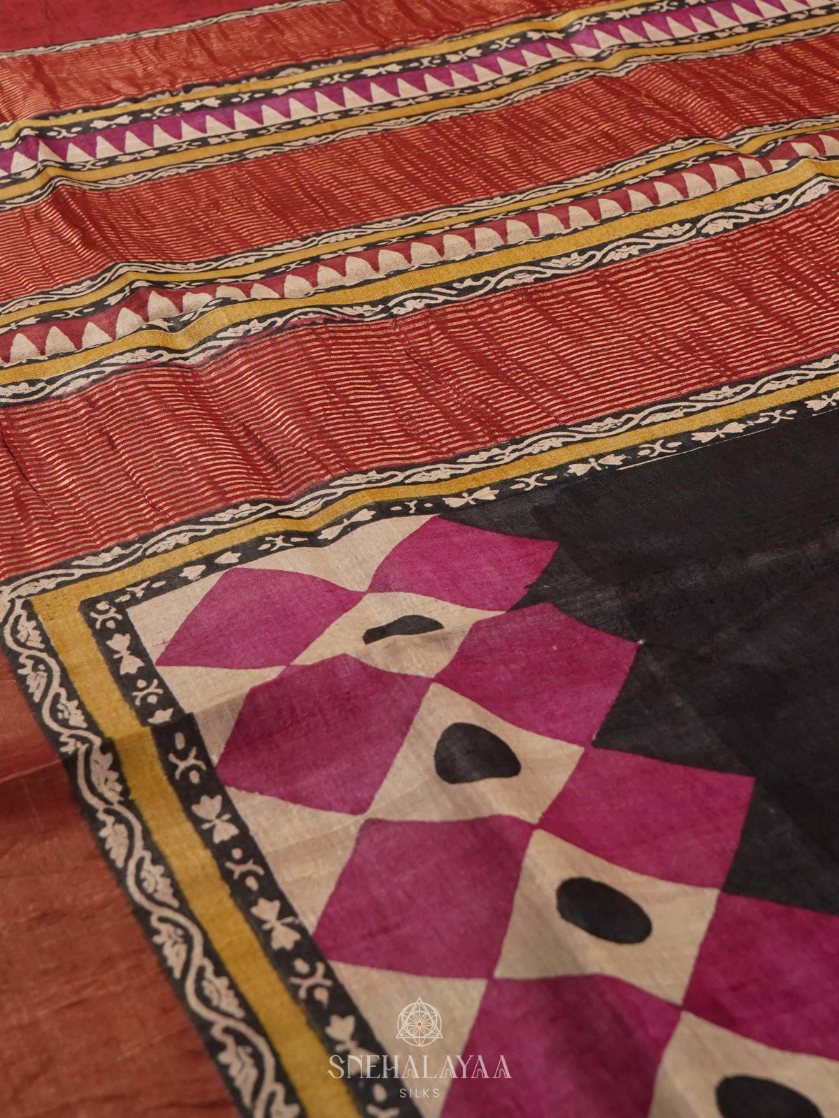 Black Tussar Saree