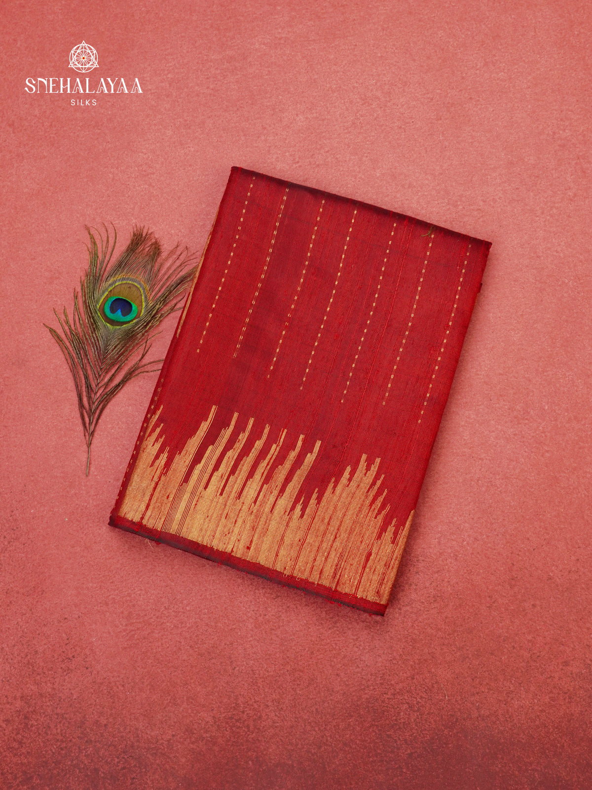 Red Dupion Silk Saree