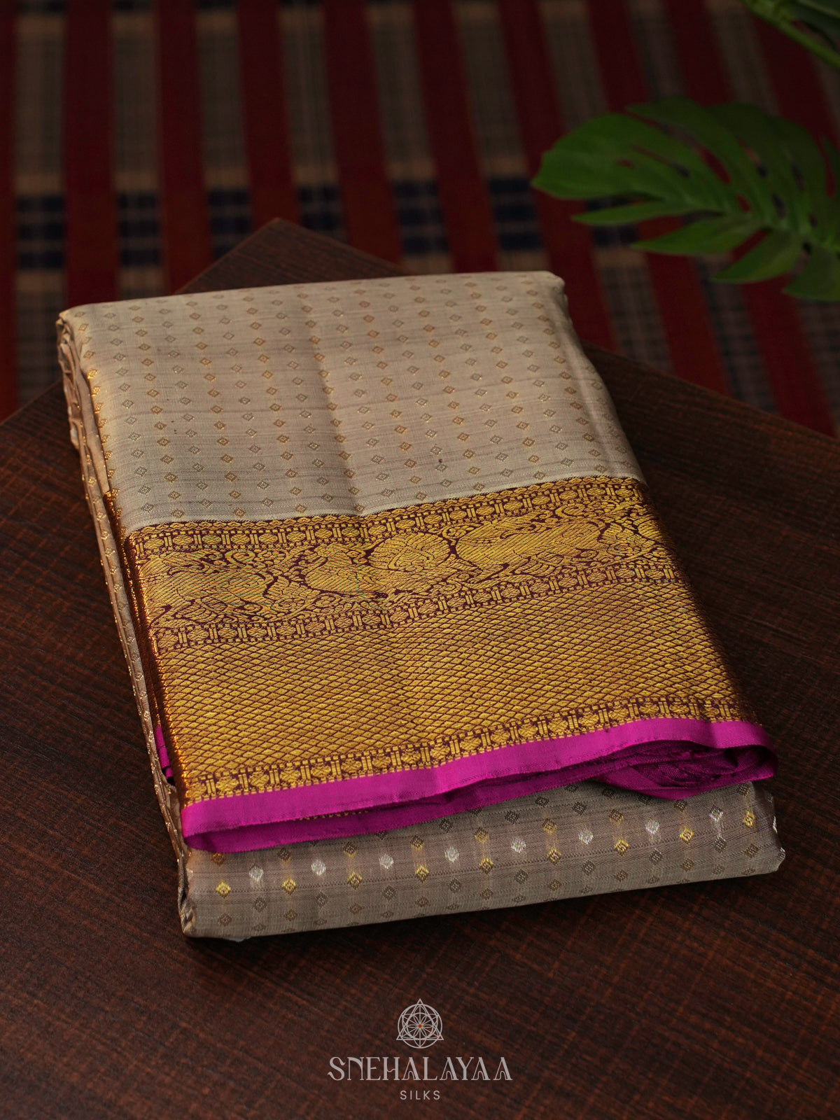 Grey Kanjivaram Silk Saree