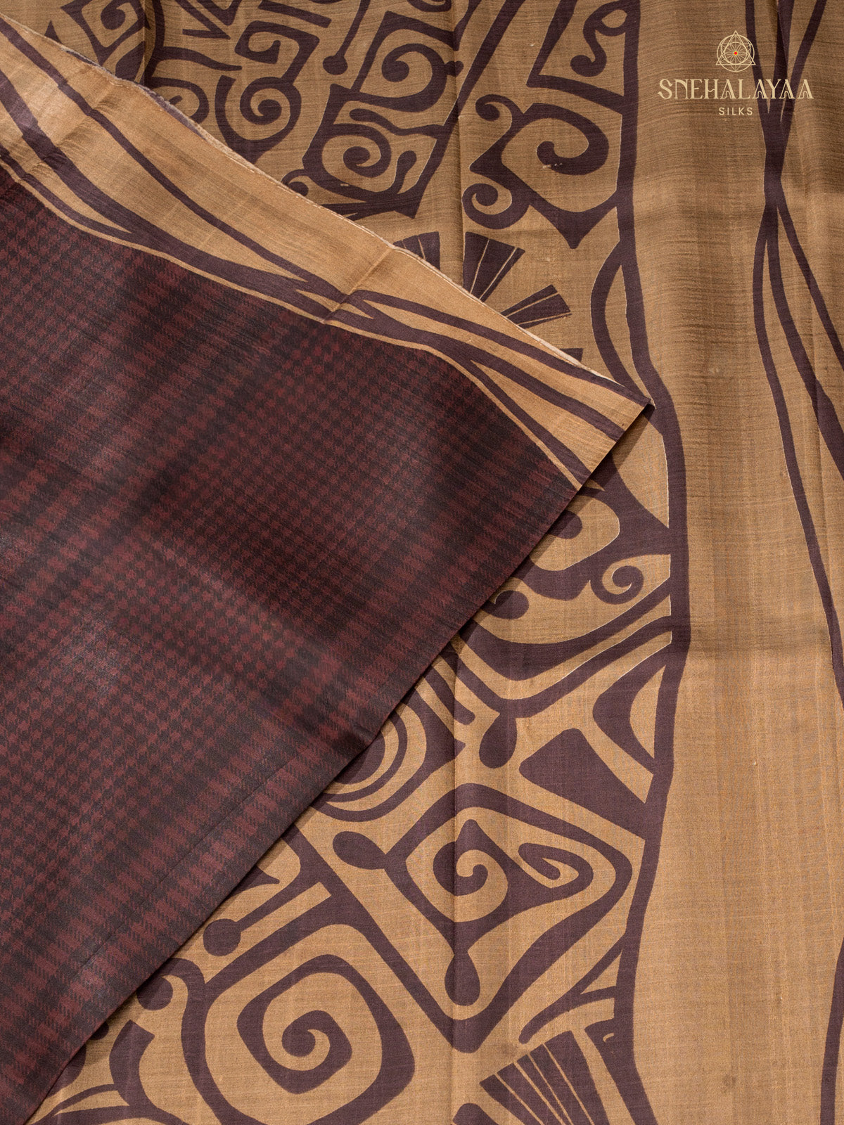 Brown Tussar Saree