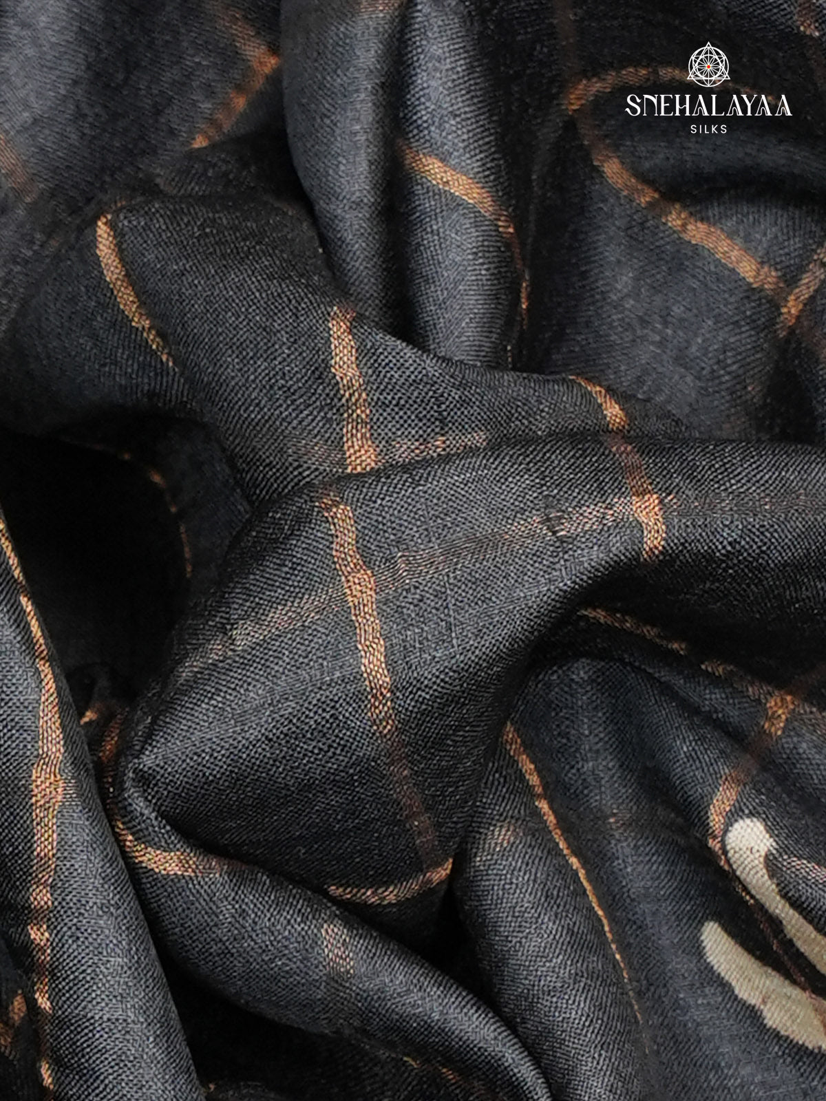 Black Tussar Silk Saree