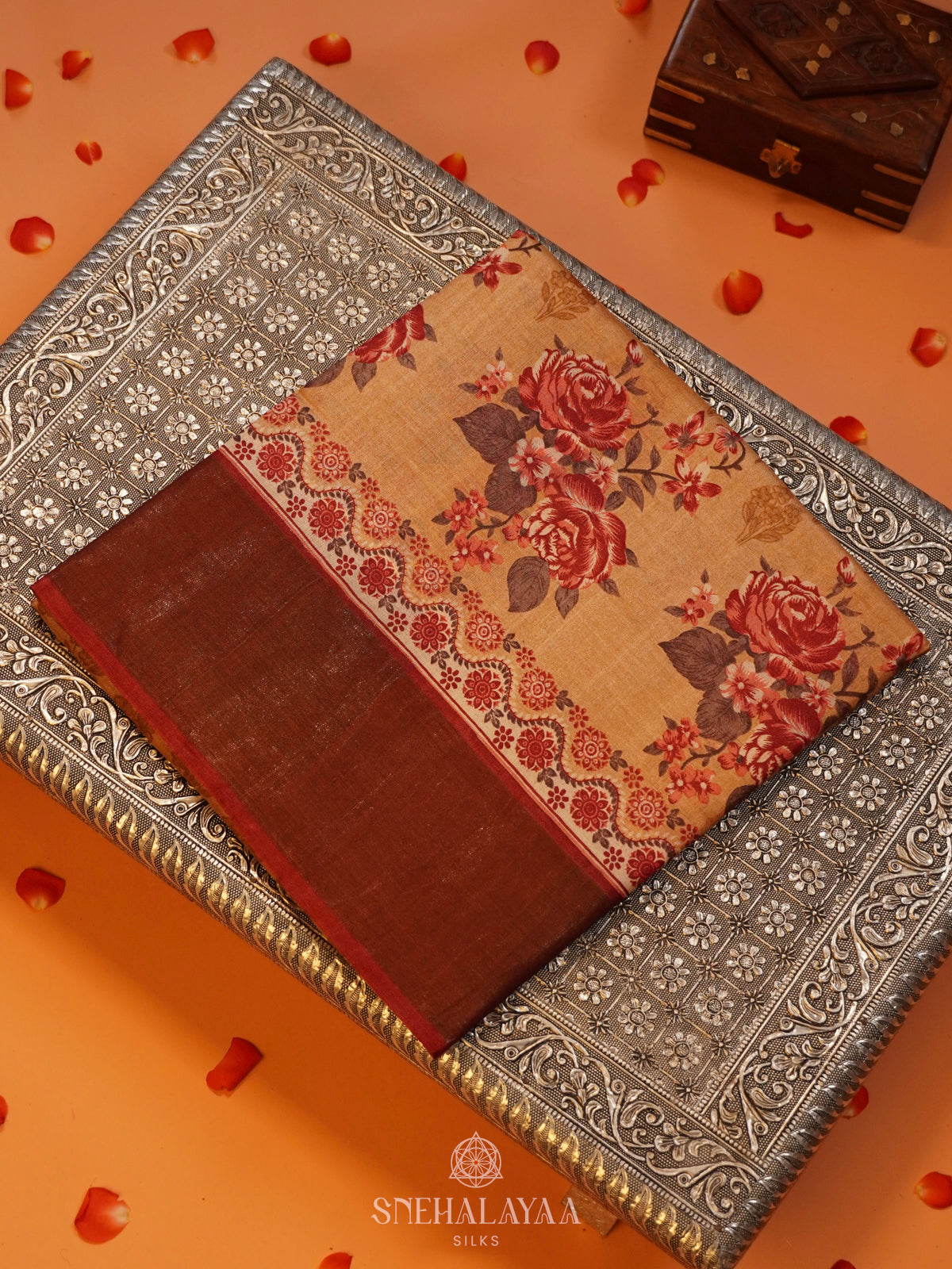 Sandal Tussar Saree