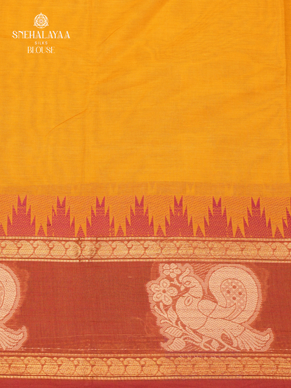Mustard Yellow Chettinad Cotton Saree