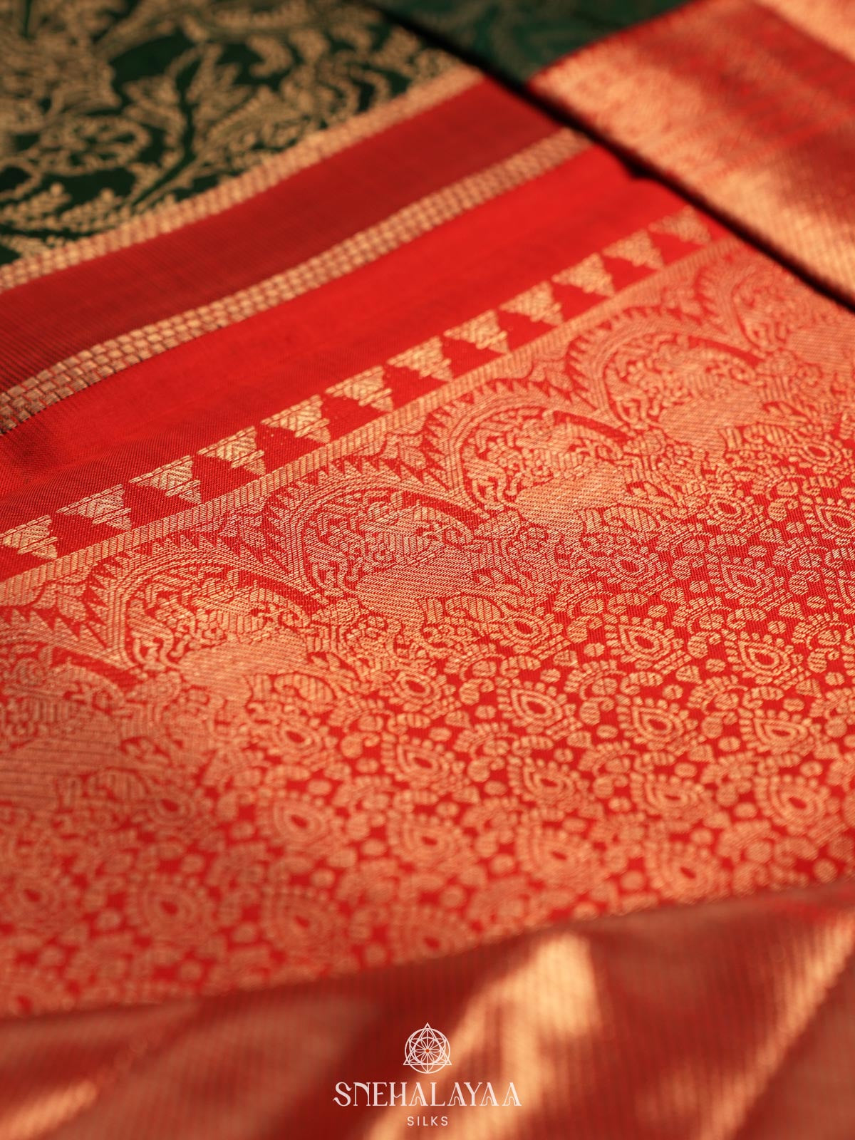Forest Green Kanjivaram Silk Saree