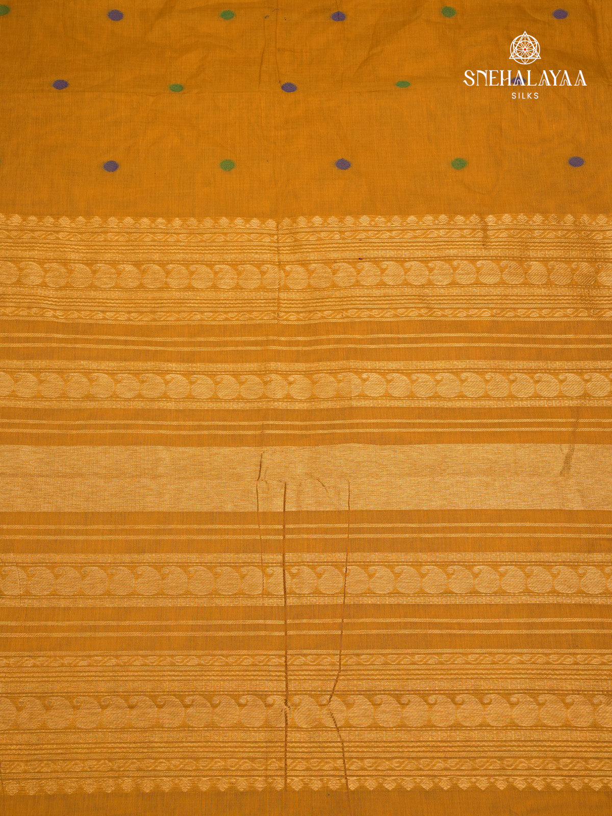 Mustard Yellow Kanchi Cotton Saree