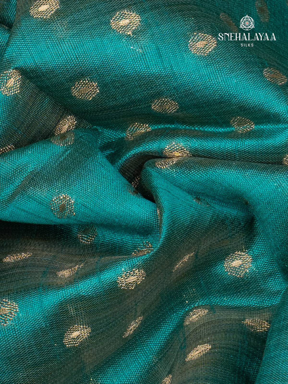 Teal Blue Raw Silk Saree