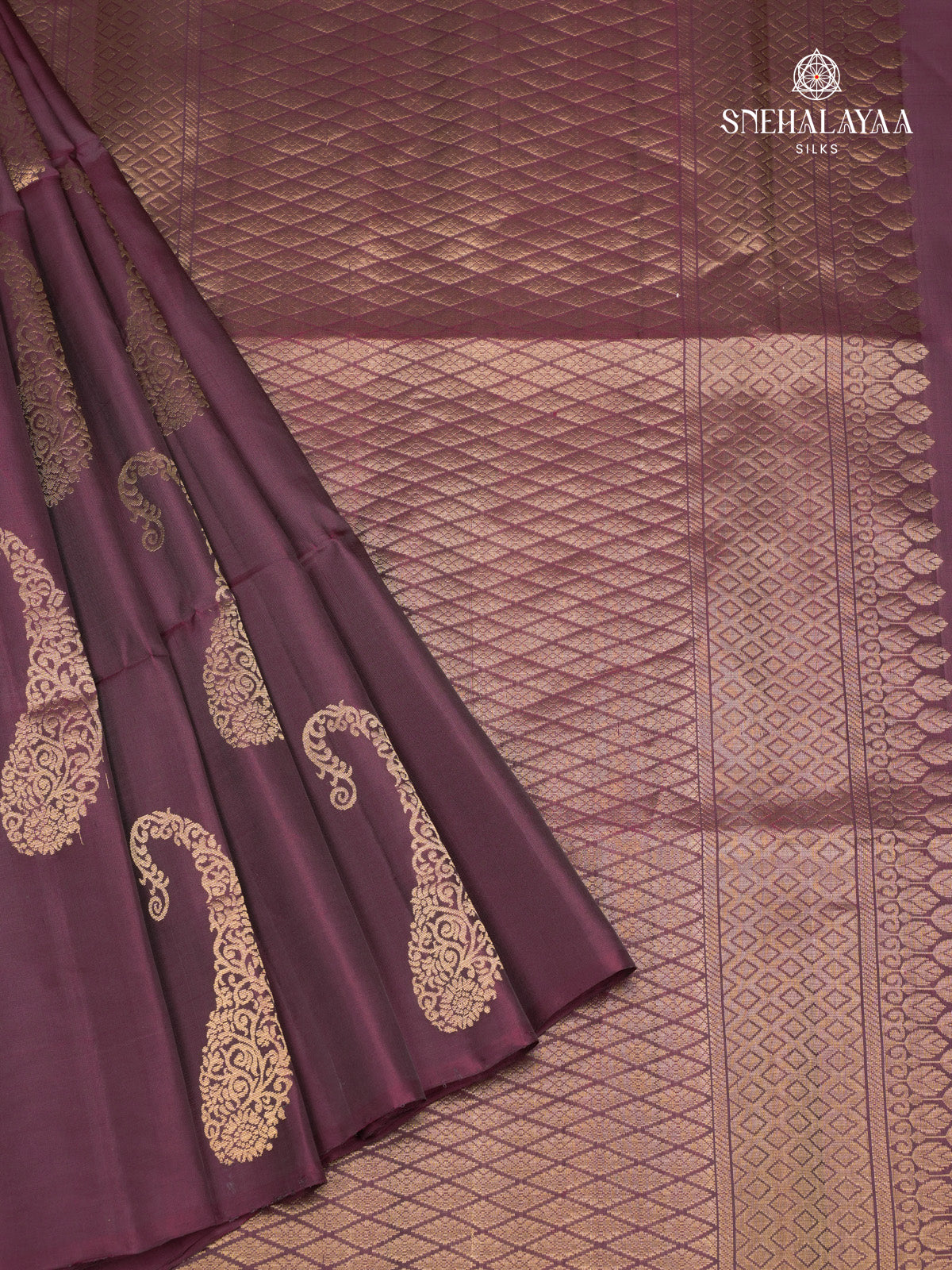 BPurple Kanjivaram Soft Silk Saree