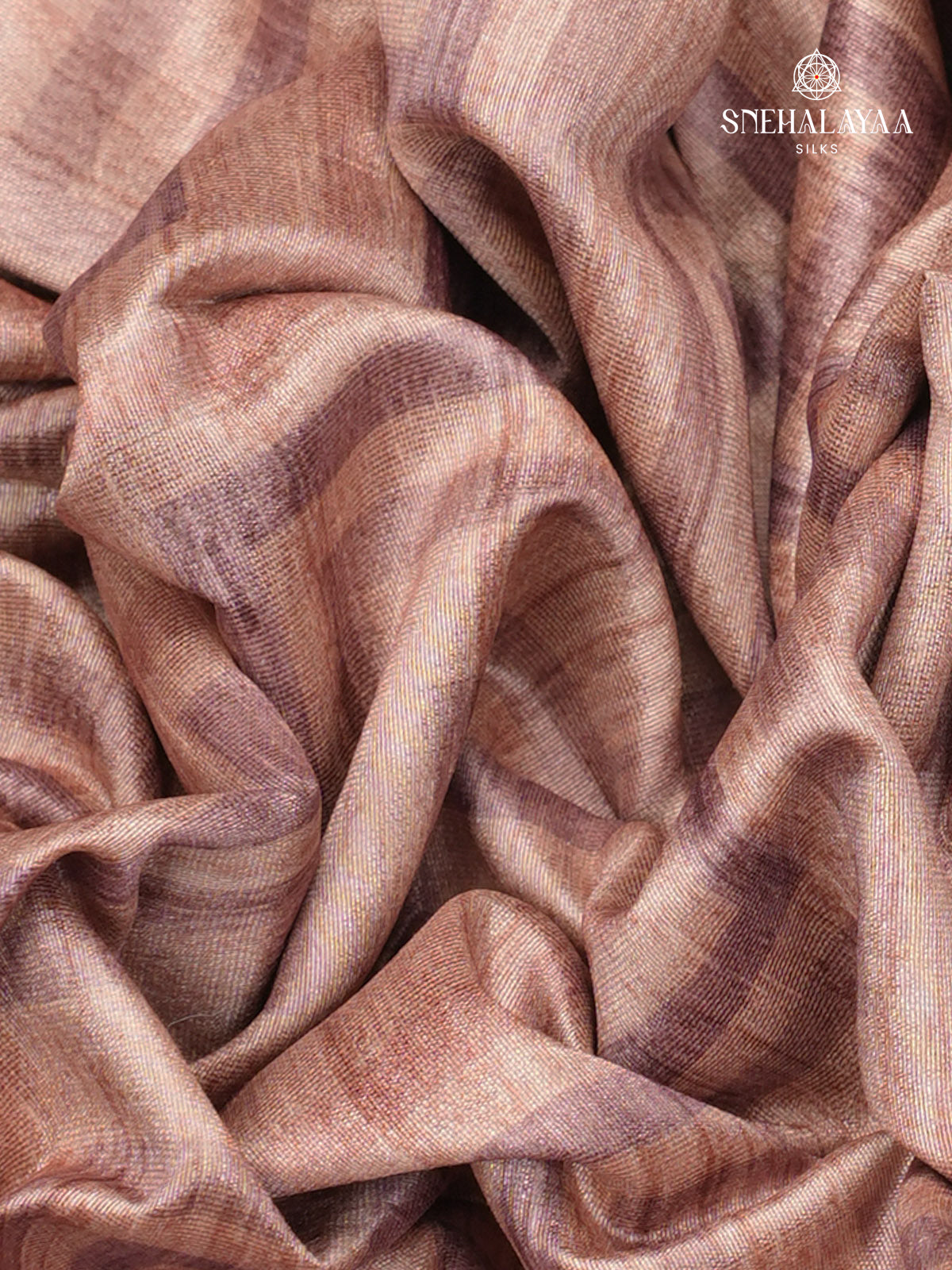 Mauve Pink Tussar Embroidery Saree