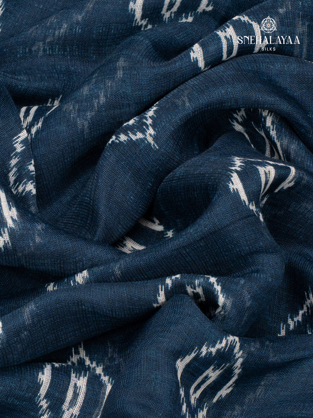 Navy Blue Linen Saree