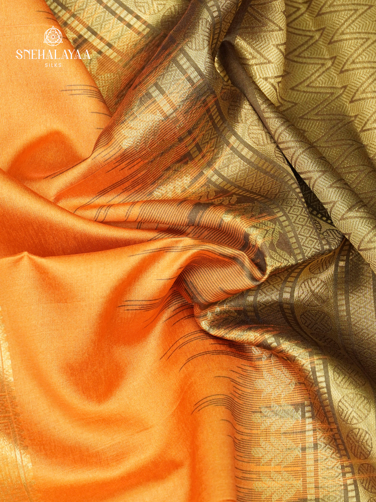 Orange Jute Saree