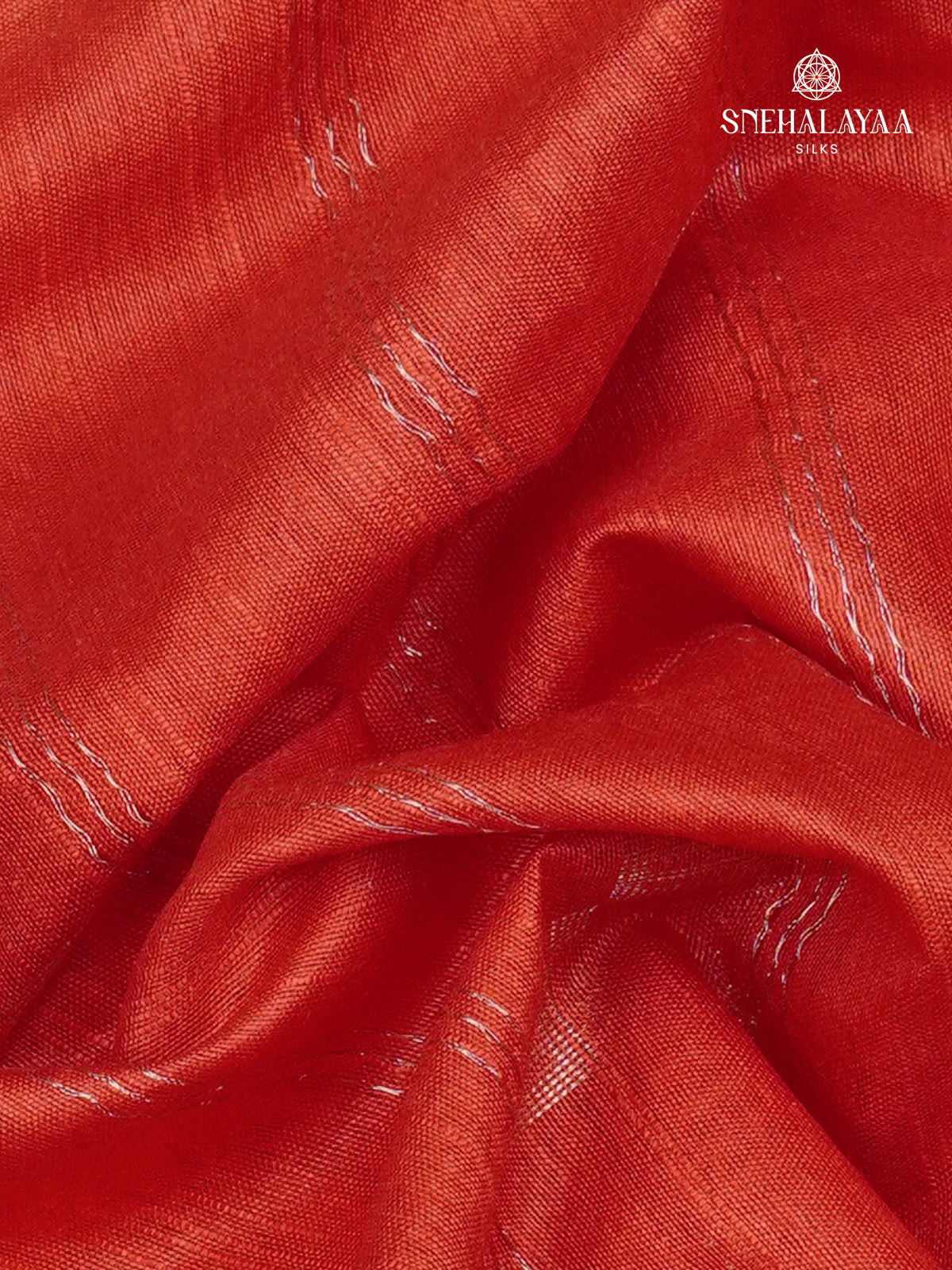 Rust Orange Bamboo Silk Saree