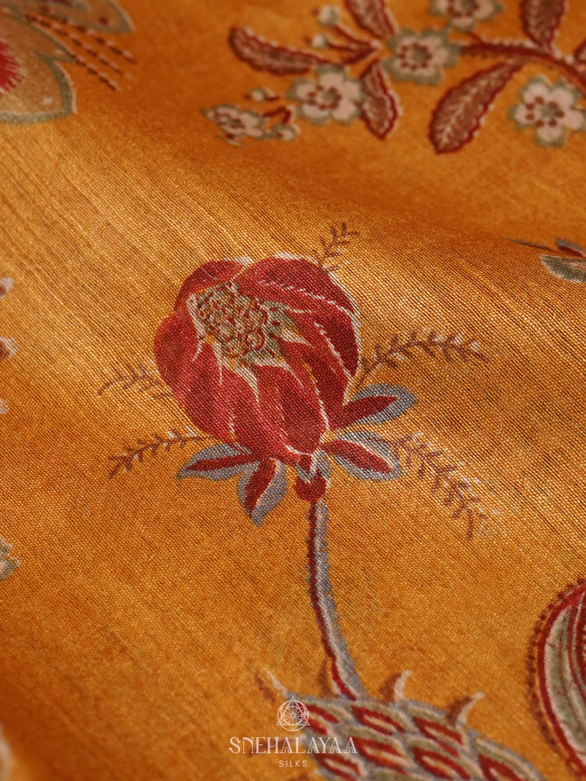 Yellow Munga Tussar Saree