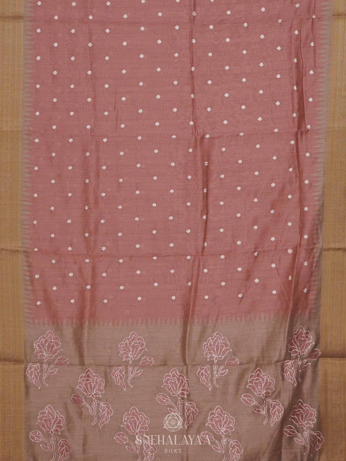 Pale Pink Munga Tussar Saree
