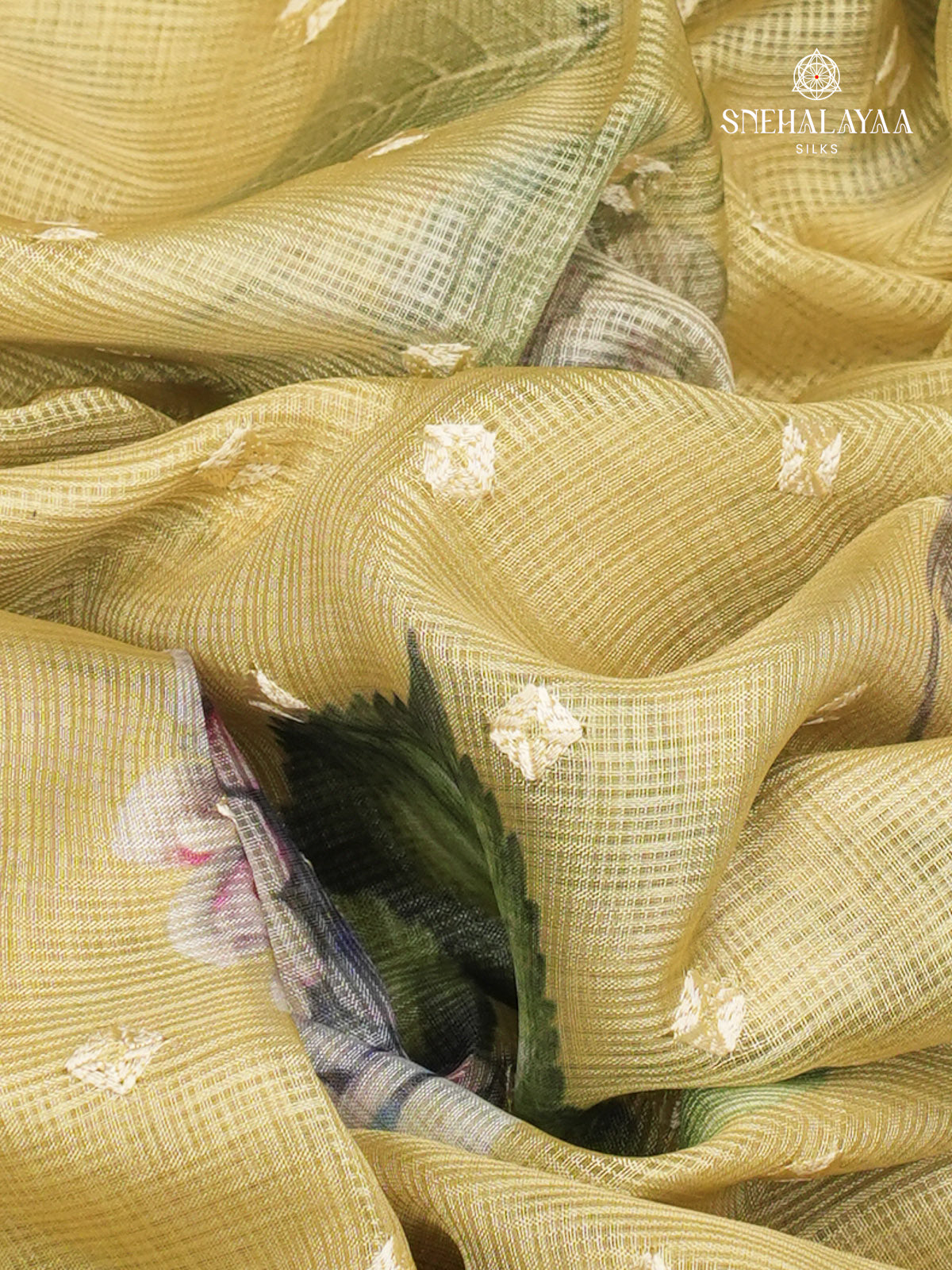 Yelow Kota Embroidery Saree