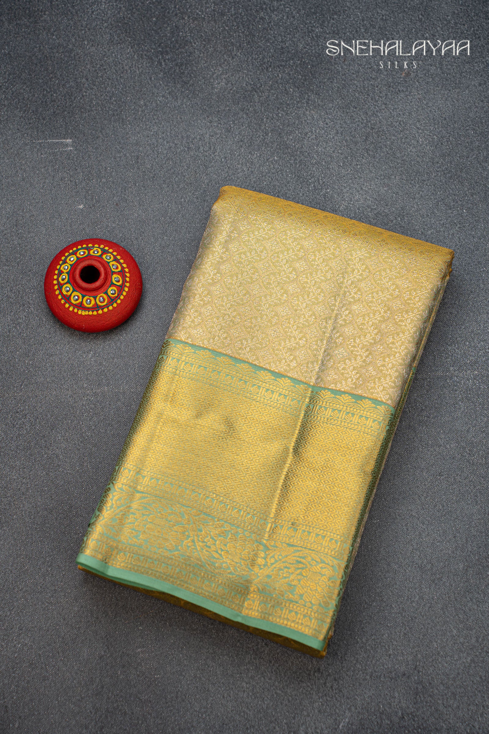 Gold Kancheevaram Silk Saree