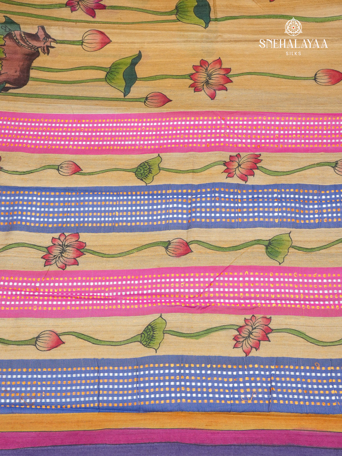 Multicolour Tussar Silk Saree