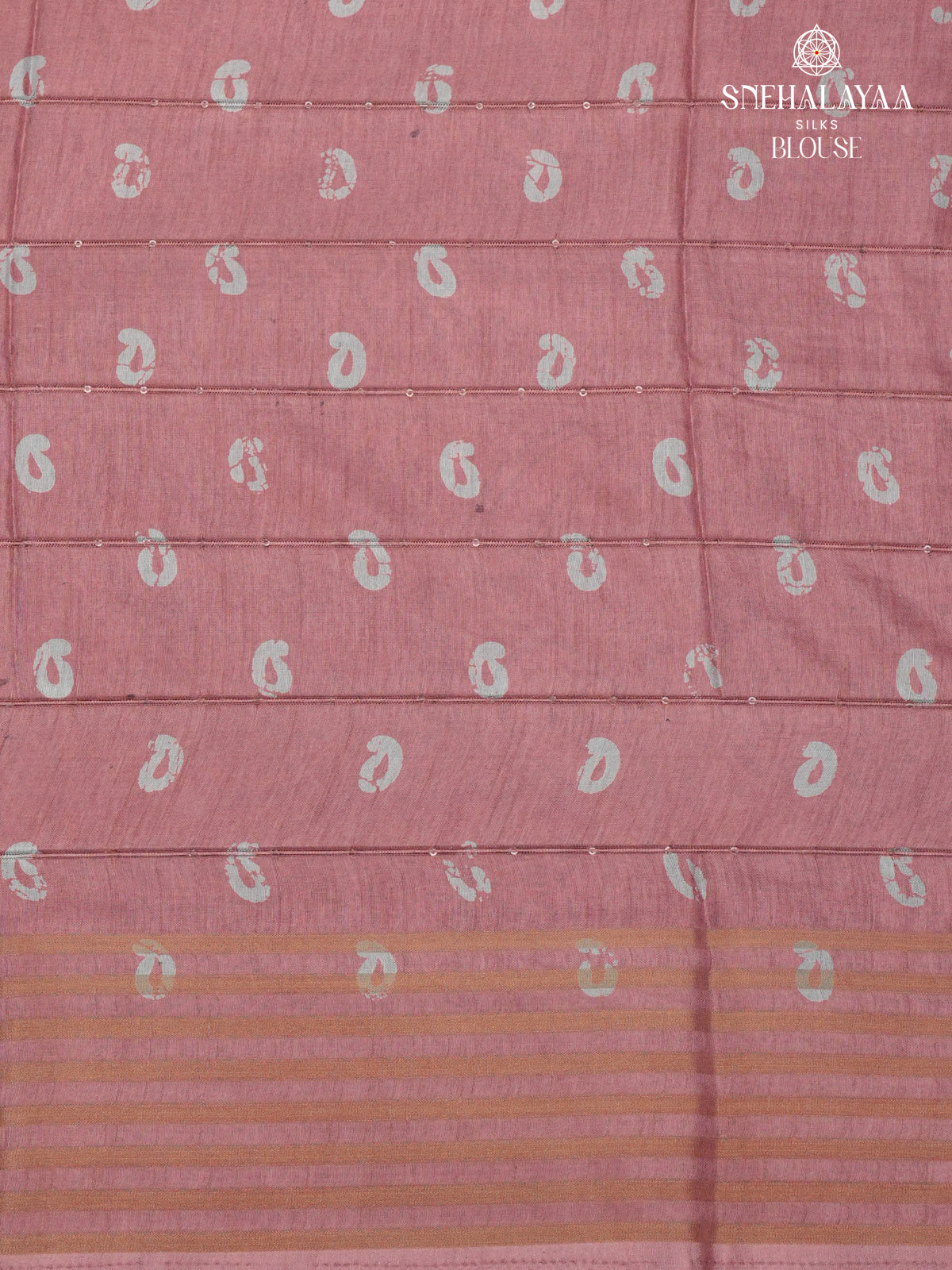 Pastel Pink Floral Printed Tussar Saree