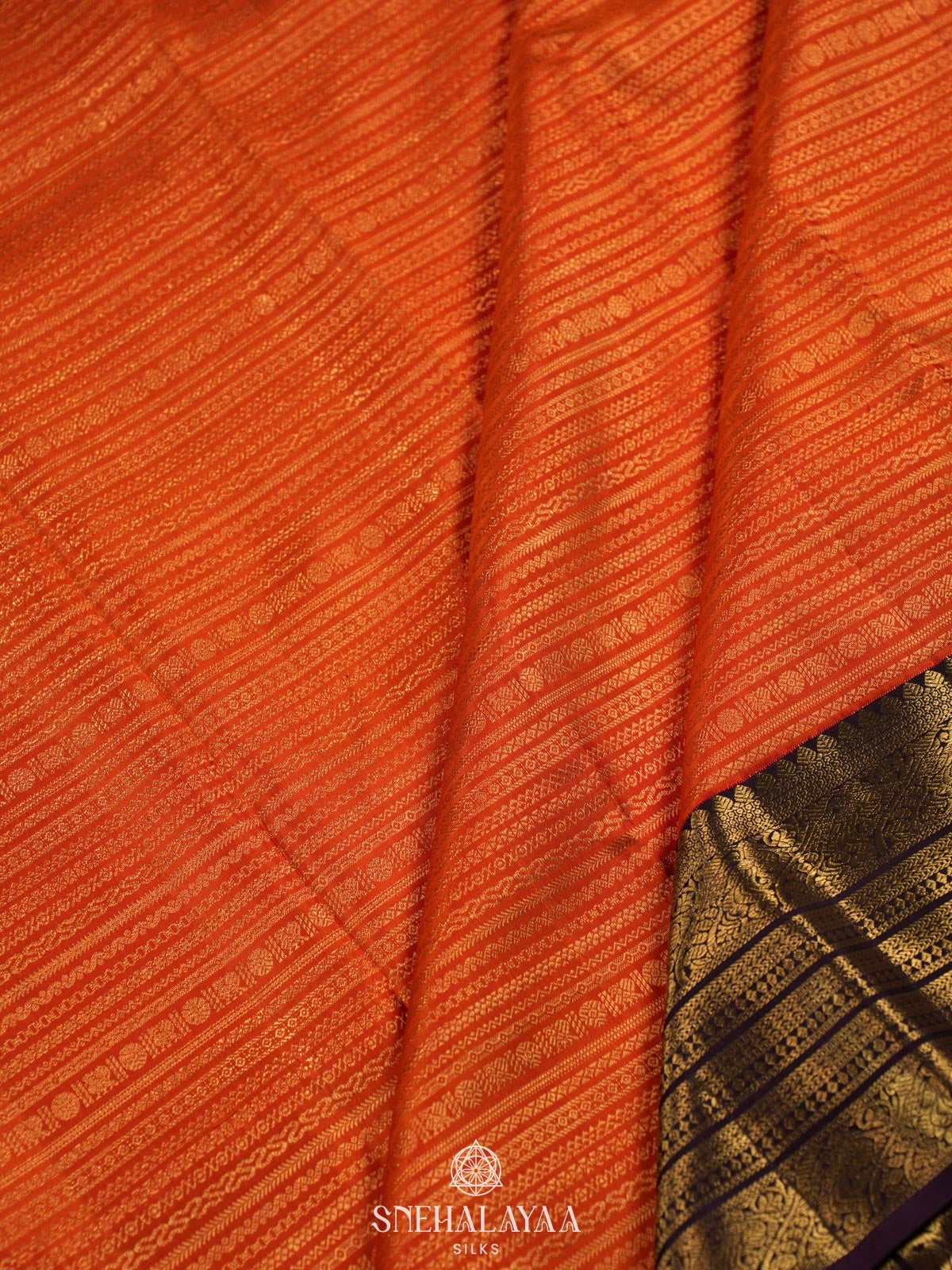 Orange Kanjivaram Silk Saree