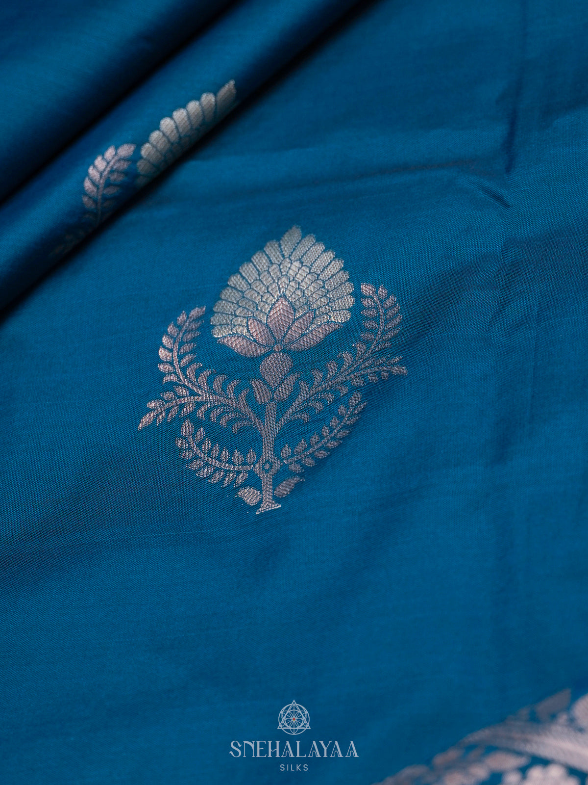Peacock Blue Banaras Saree