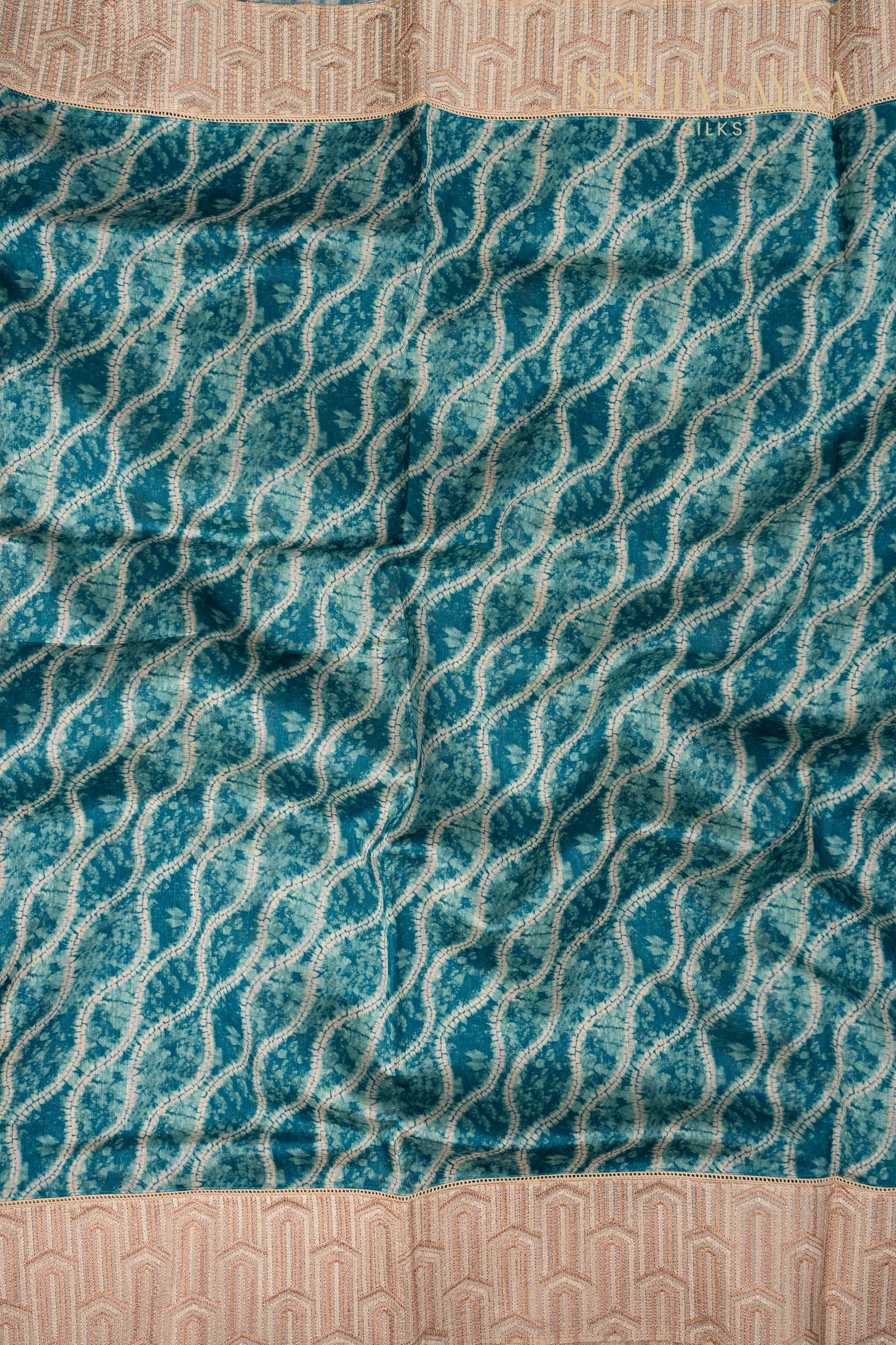 Ocean Blue Raw Silk Saree