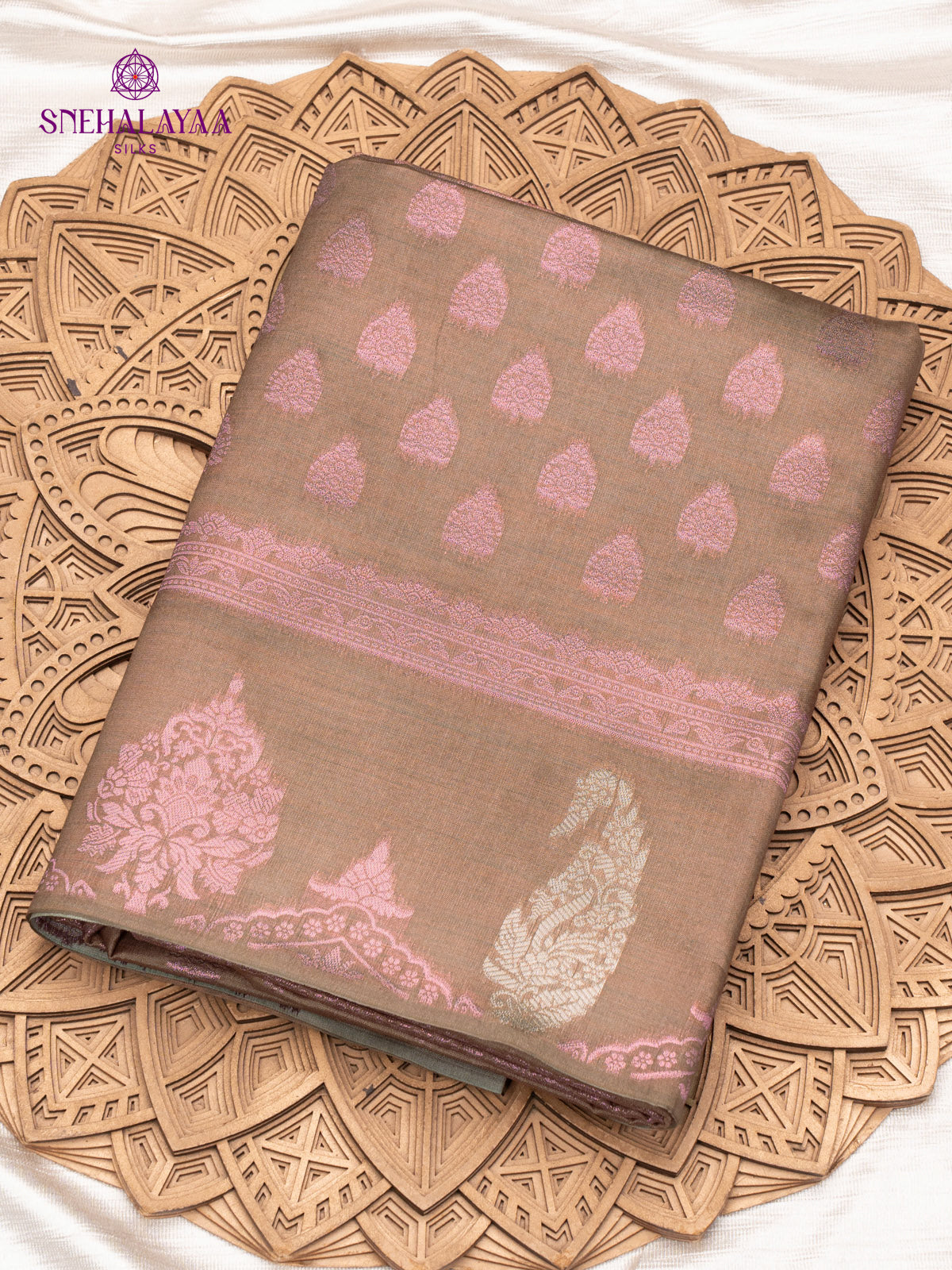 Brown Jute Saree