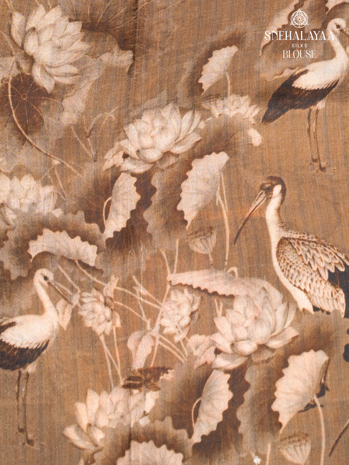 Violet Printed Tussar Saree