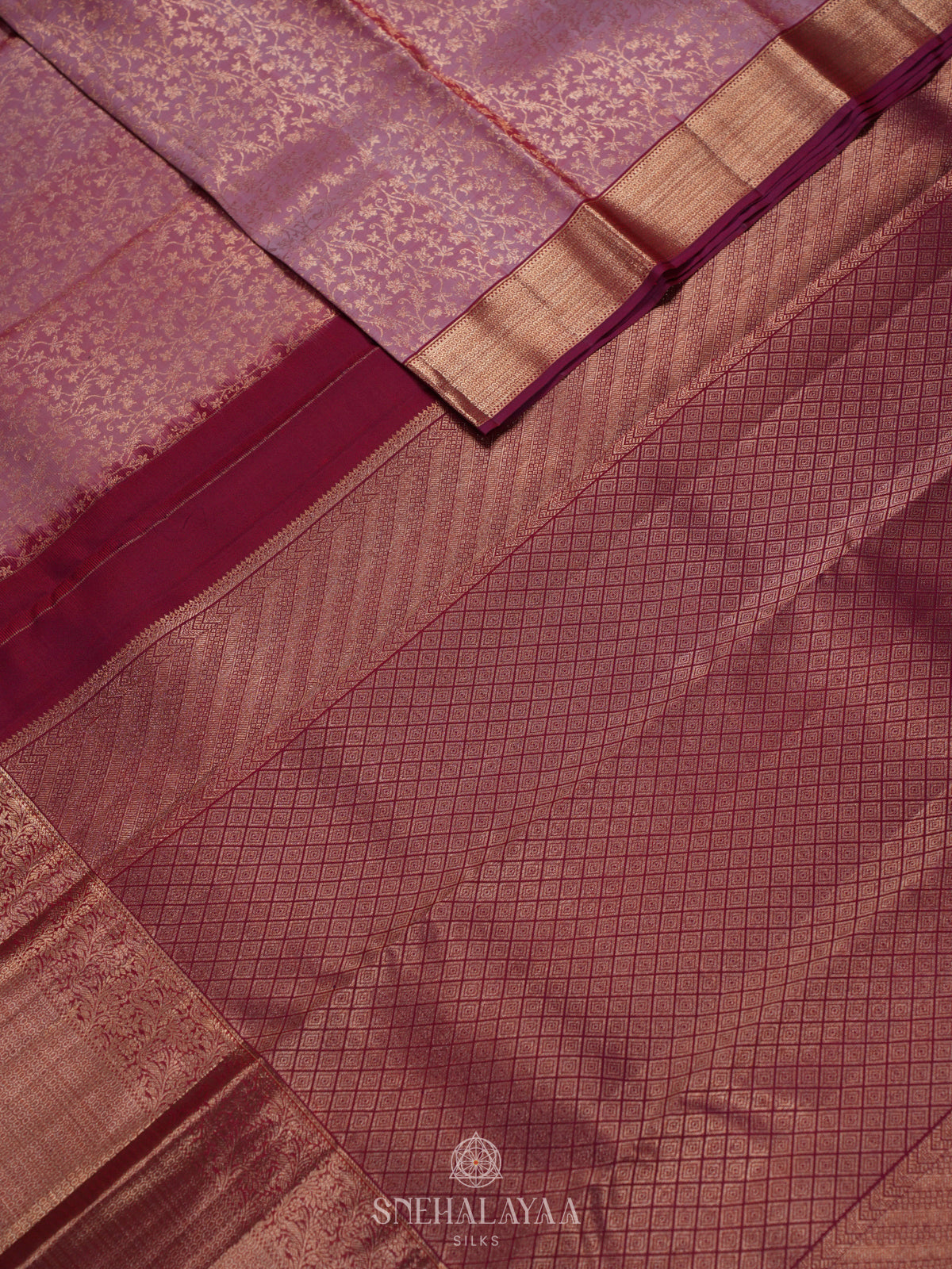 Lavender Kanjivaram Silk Saree