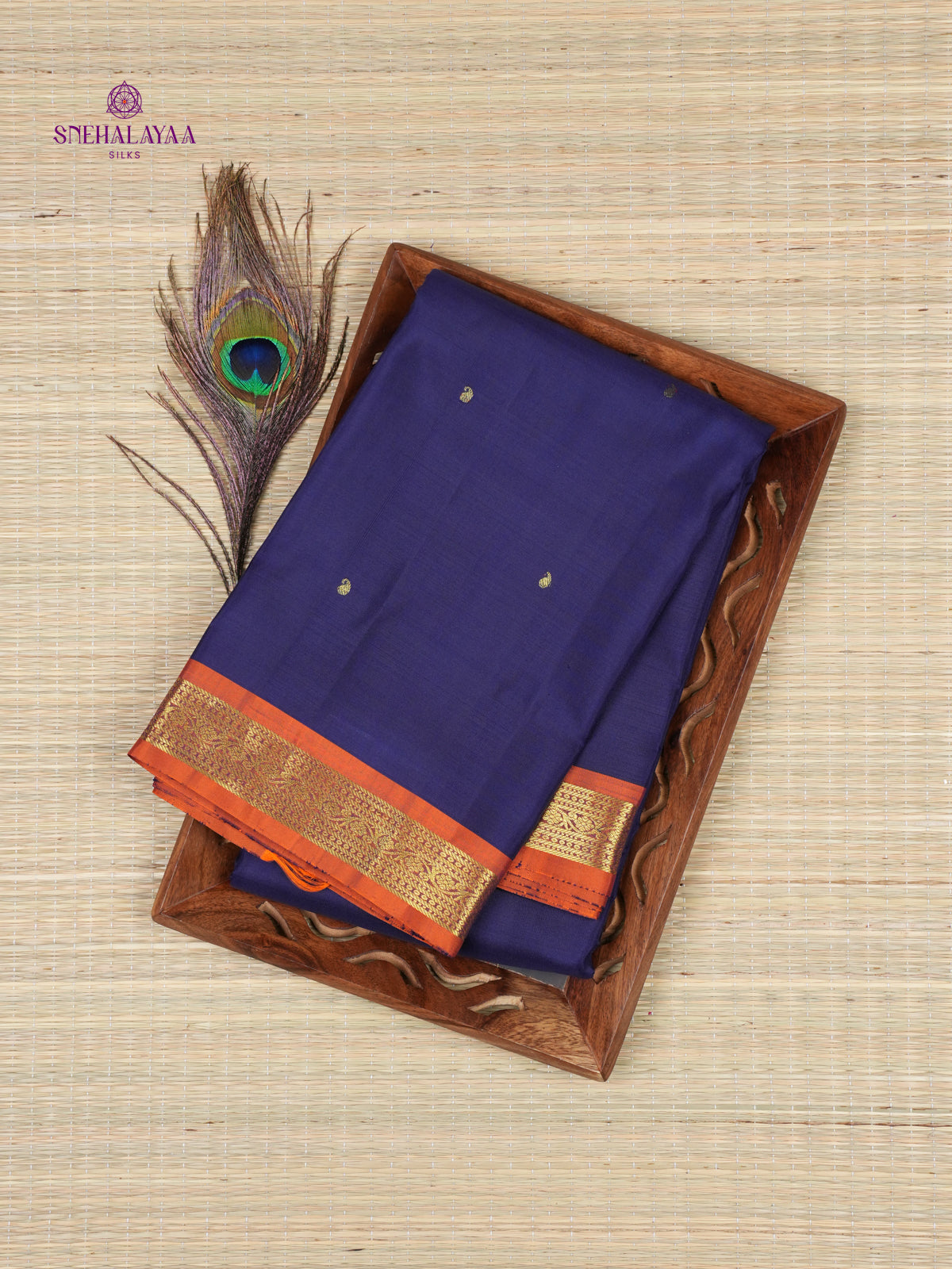 Navy Blue Kanjivaram Silk Saree