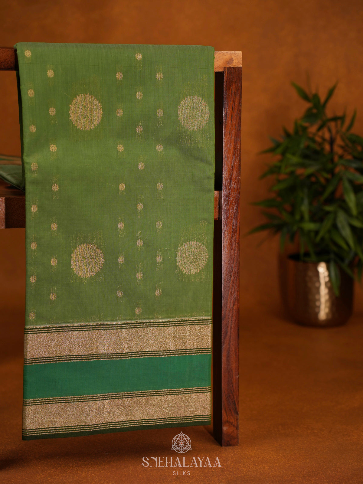 Olive Green Kanchi Silk Cotton Saree