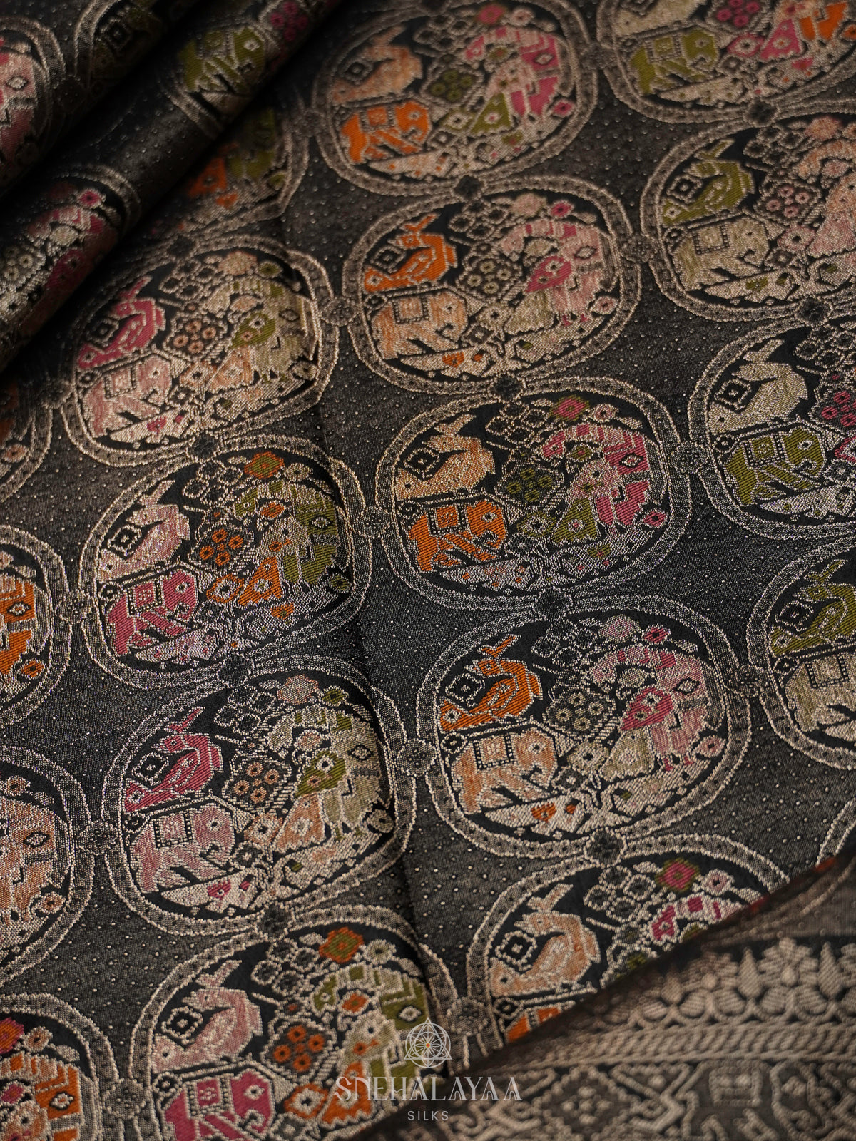 Black Banaras Silk Saree